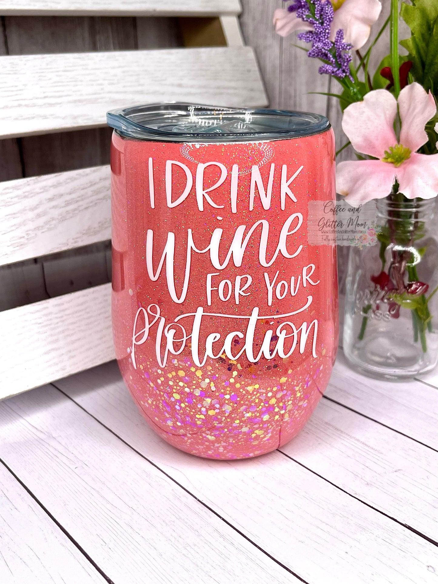 Drink Wine/Sips 15oz Wine Tumbler with Lid and Straw