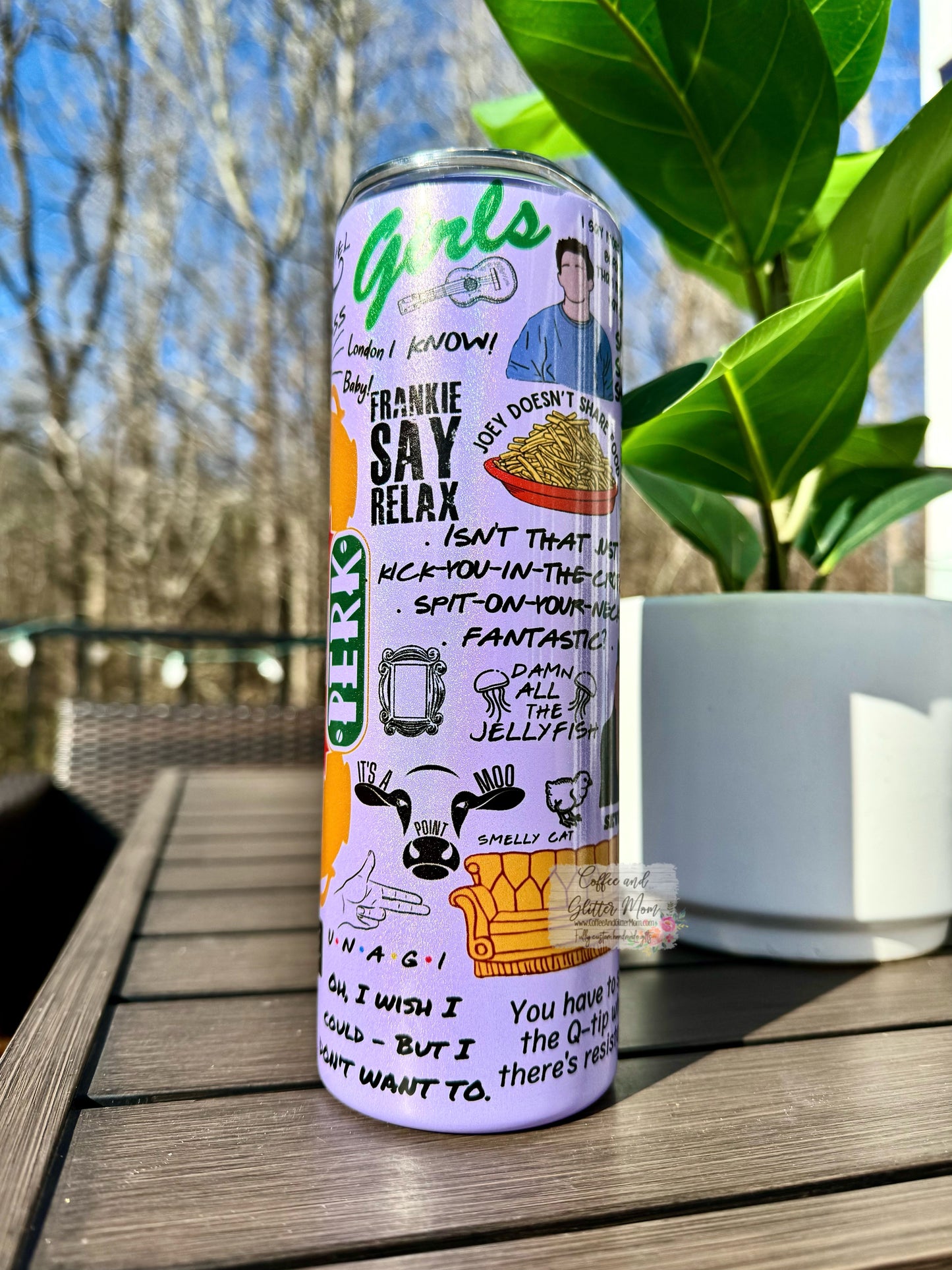 The One With All The Friends 20oz Holographic Purple Skinny Tumbler