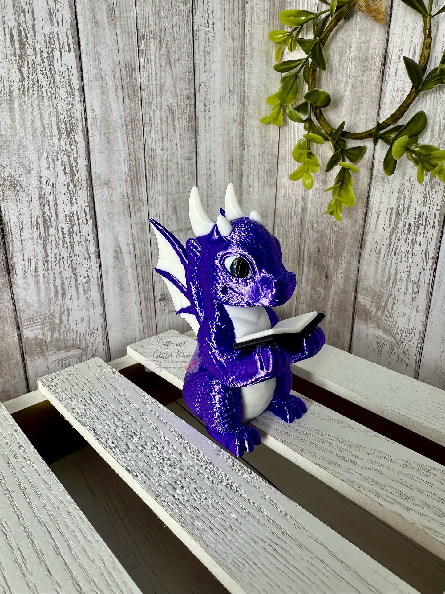 Reading Dragon Bookshelf Decor