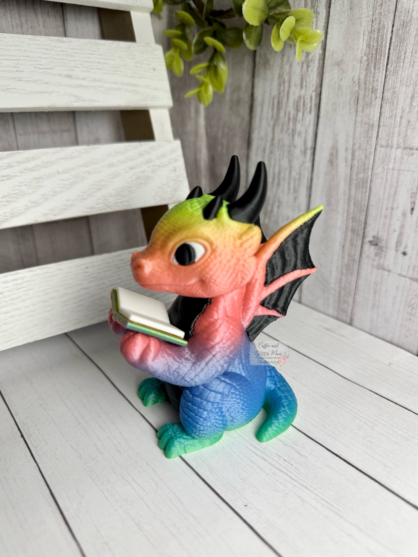 Reading Dragon Bookshelf Decor In Stock