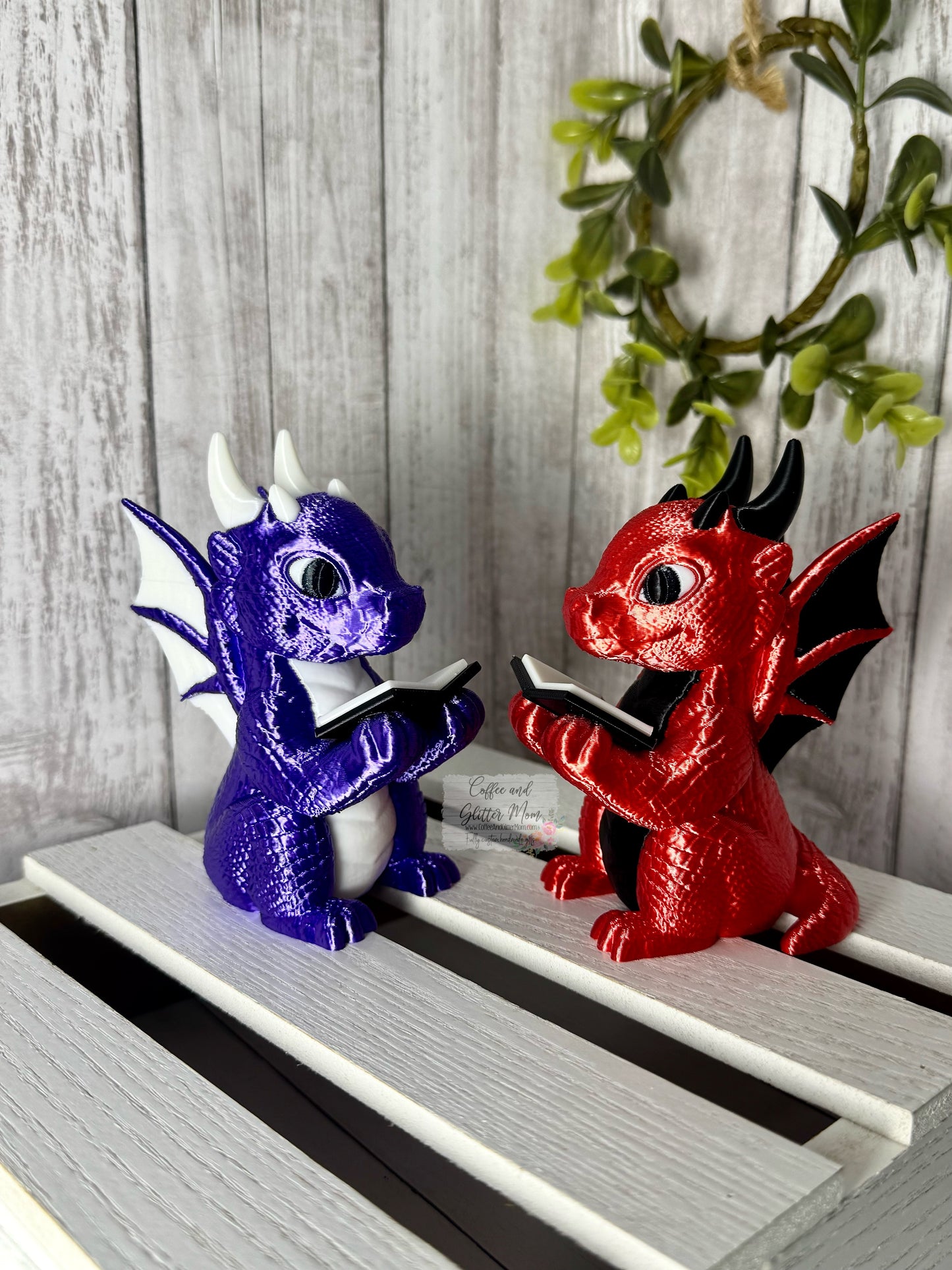 Reading Dragon Bookshelf Decor