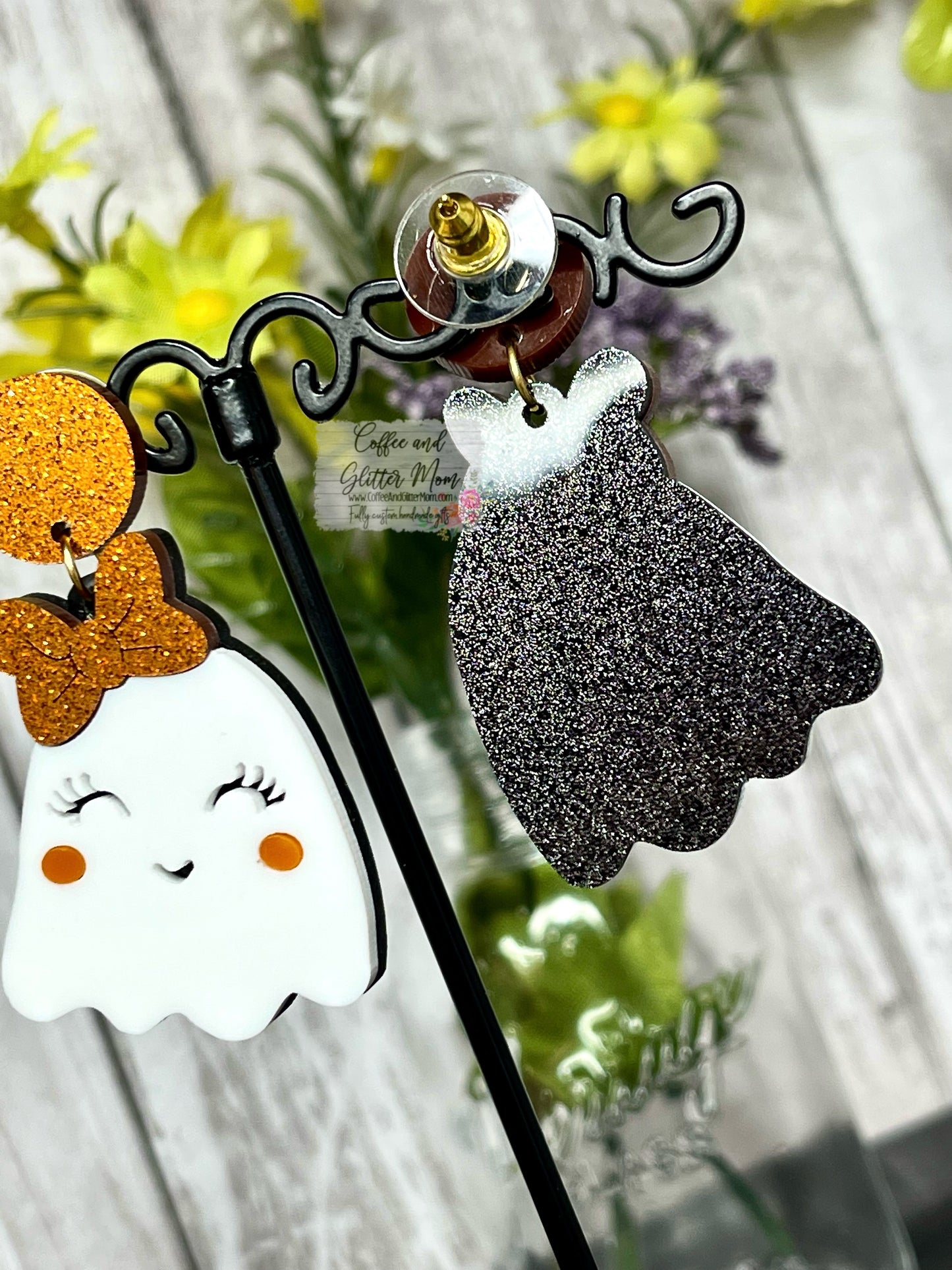 Acrylic Happy Ghost Earrings