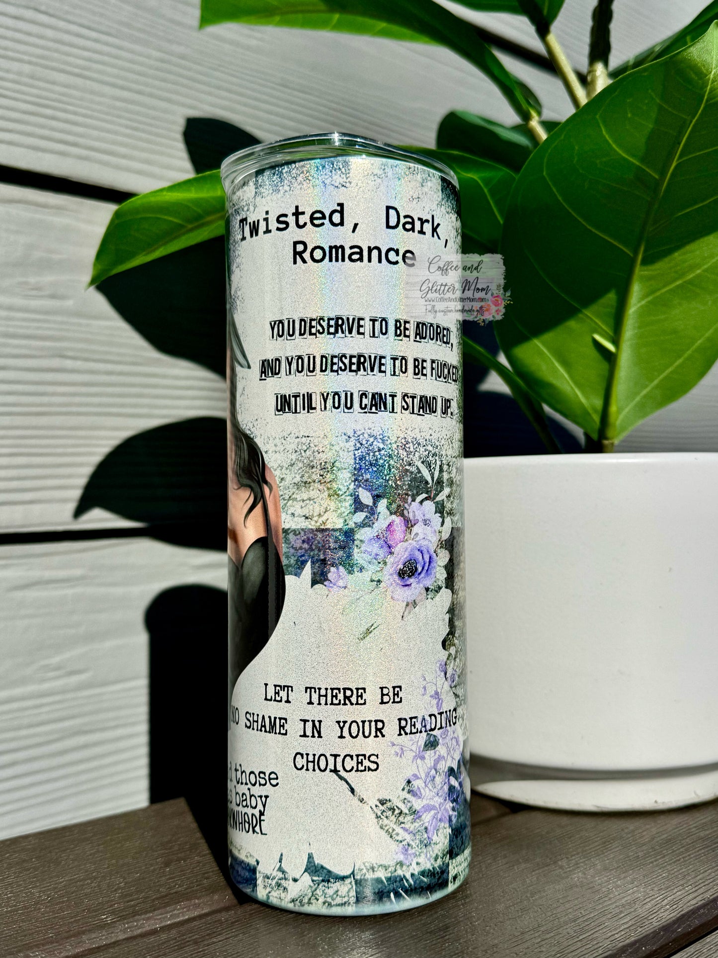 Dark Twisted Book Babe 20oz Holographic Skinny Tumbler