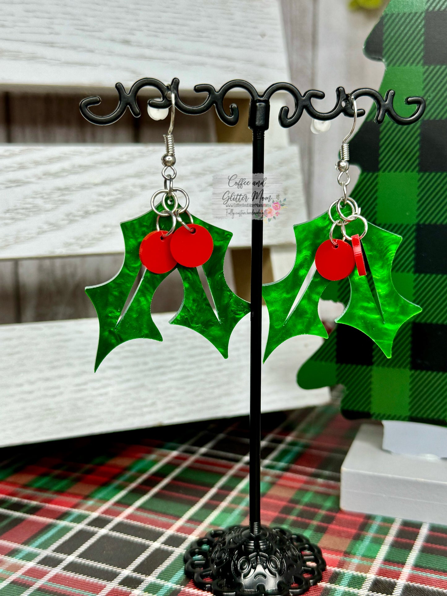 Christmas Holly Earrings
