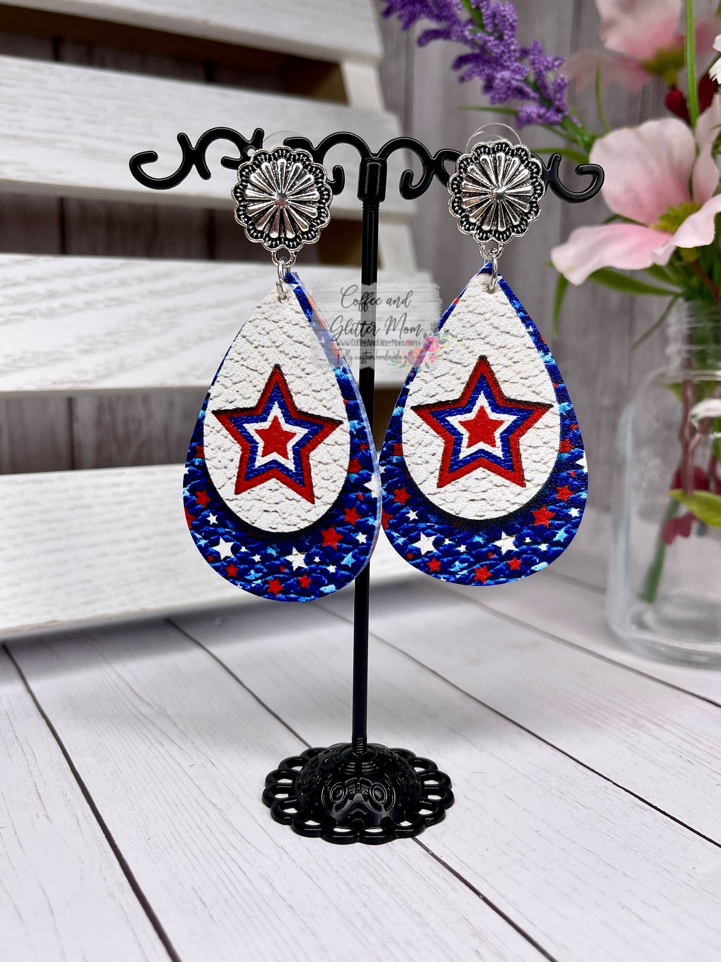 American Star Leather Earrings