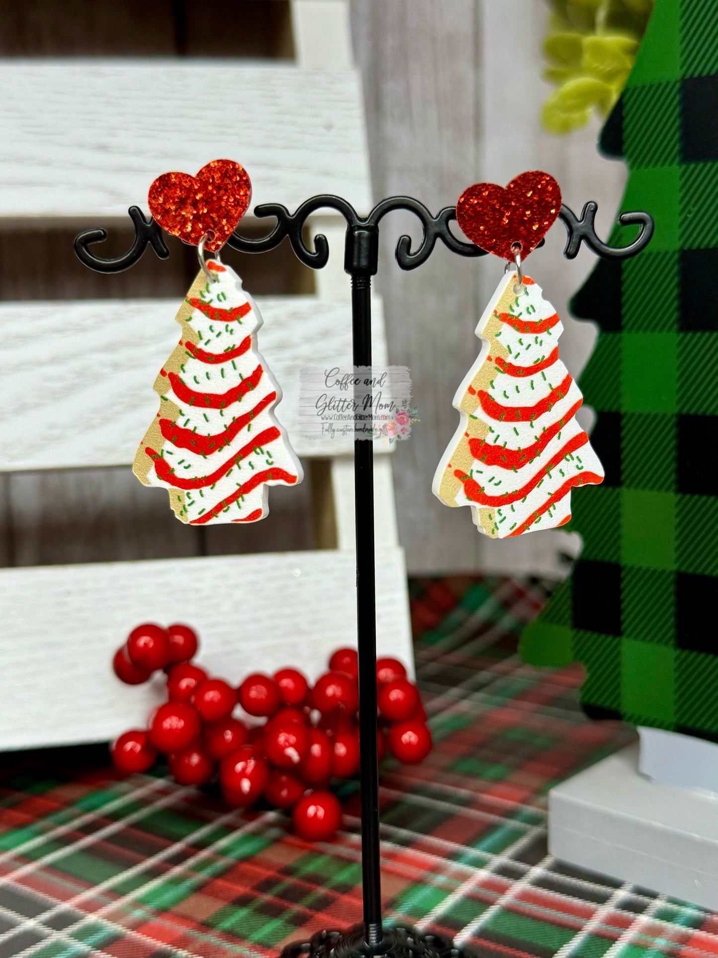 Christmas Tree Cake Earrings