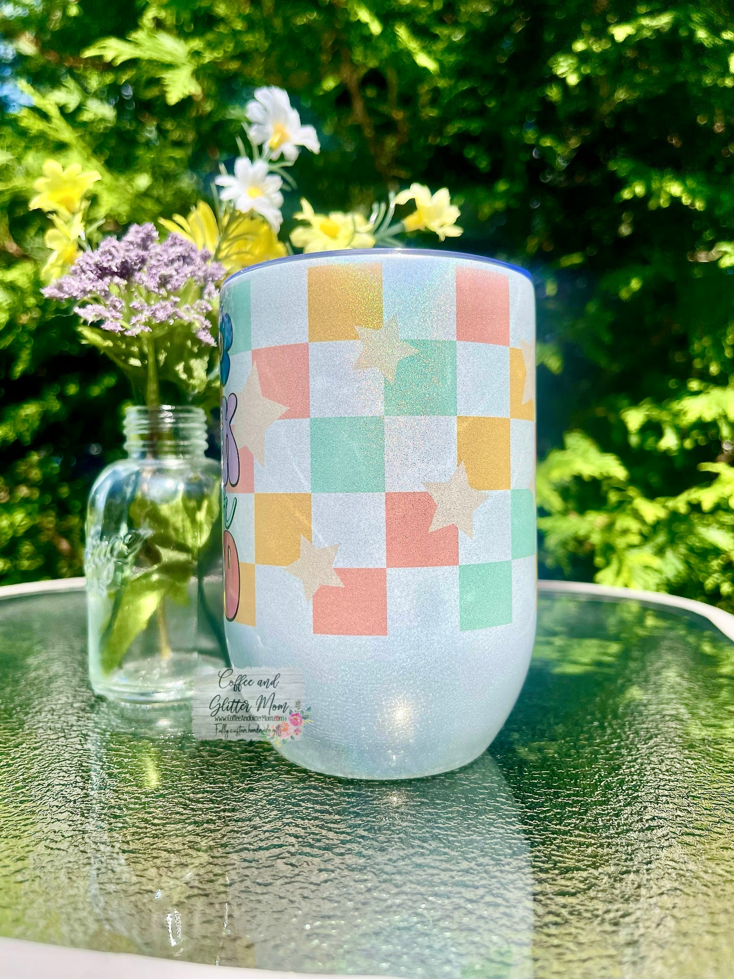 Go Ask Your Dad 12oz Holographic Sparkle Wine Tumbler