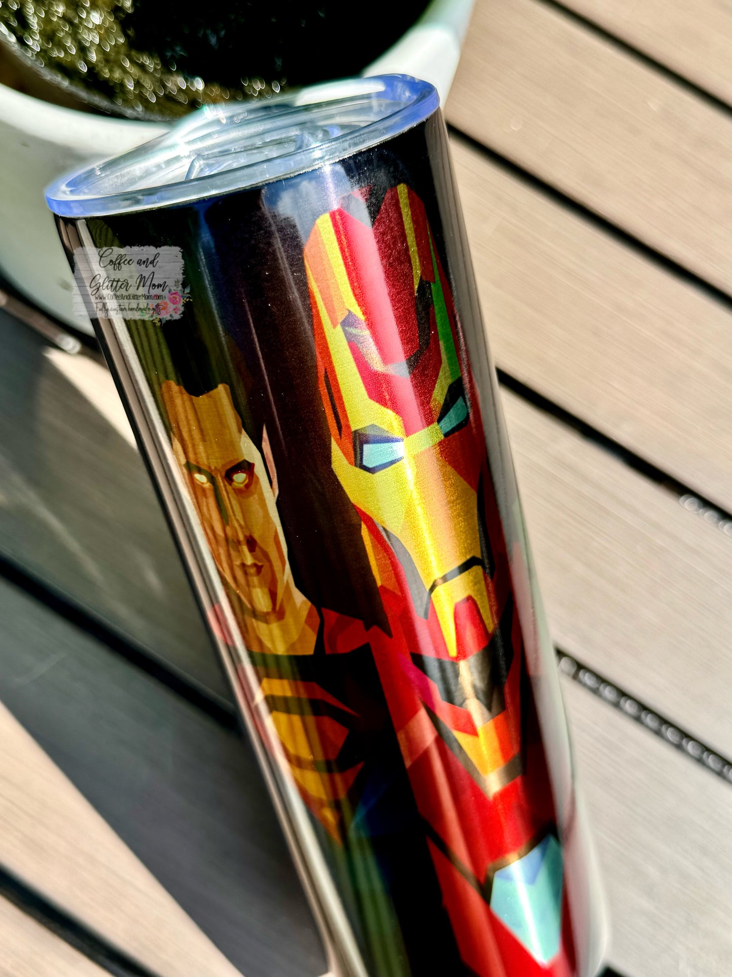 Villains and Heros 20oz Metallic Skinny Tumbler
