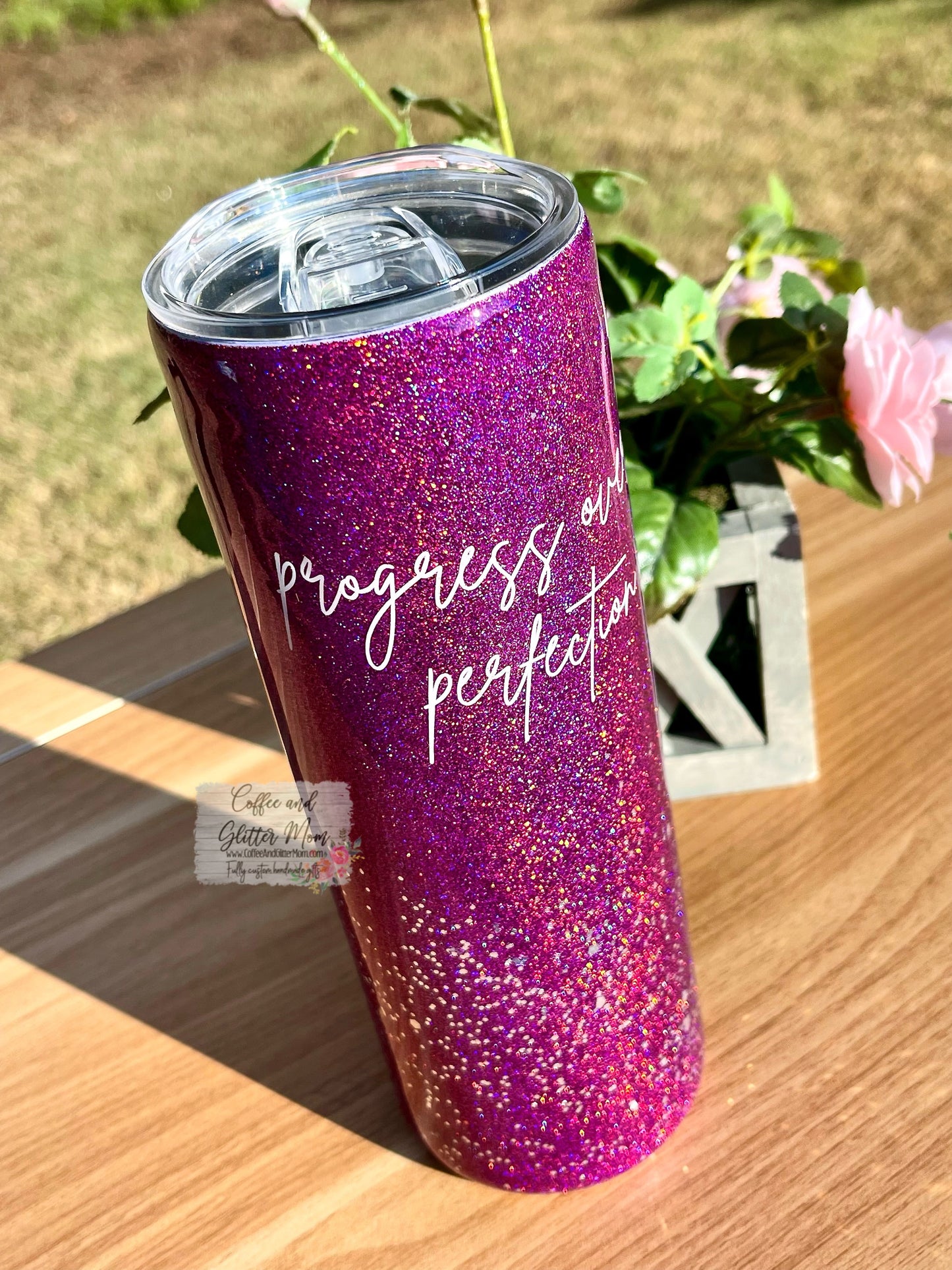 Just Breathe/Progress Over Perfection 20oz Skinny Tumbler