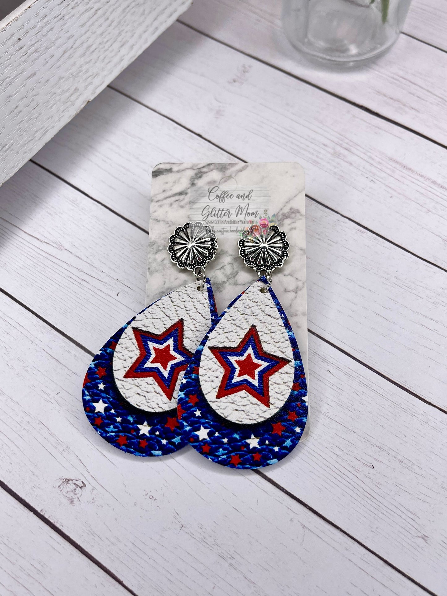 American Star Leather Earrings