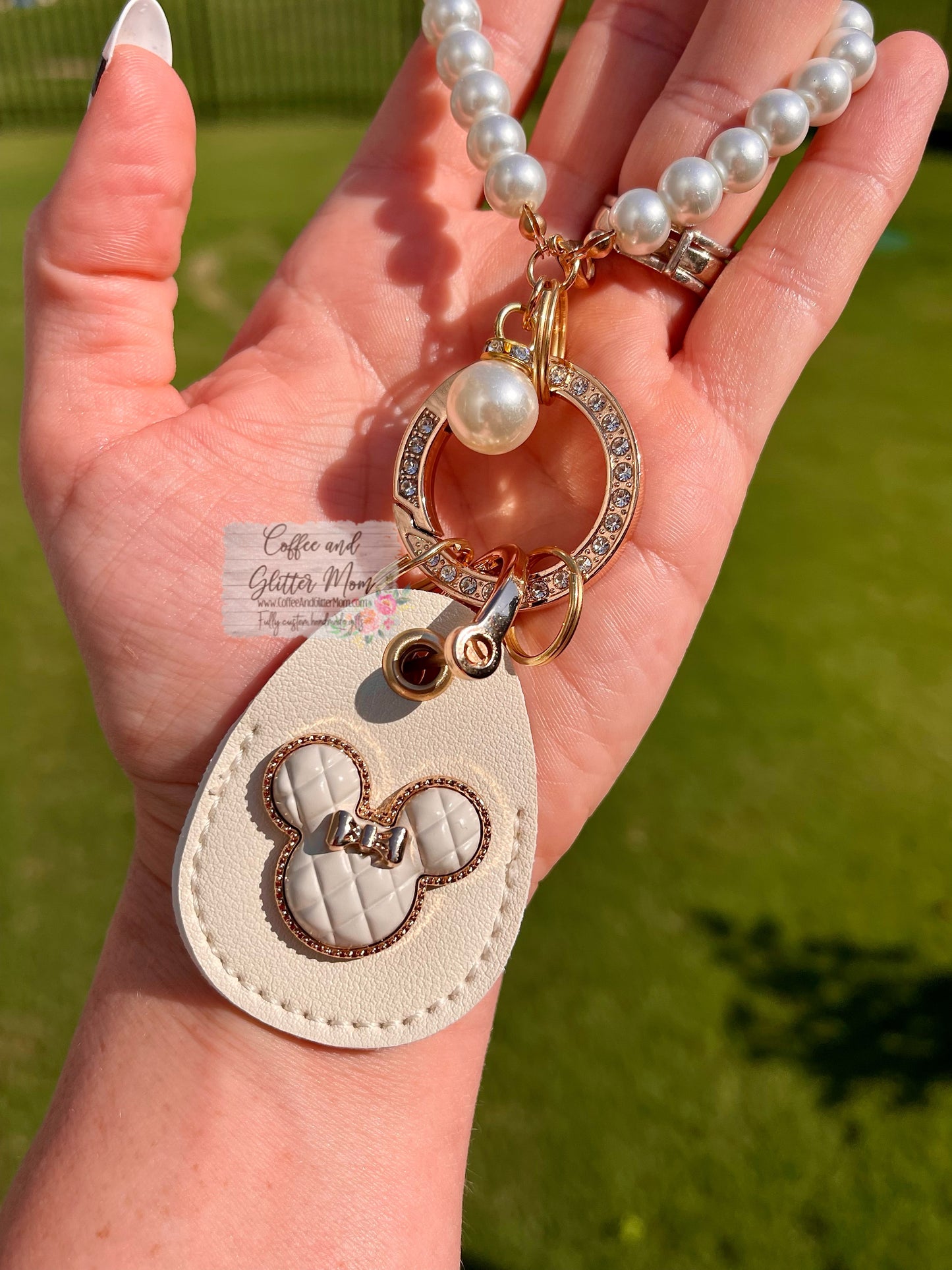 Pearl Pink Mouse Keychain