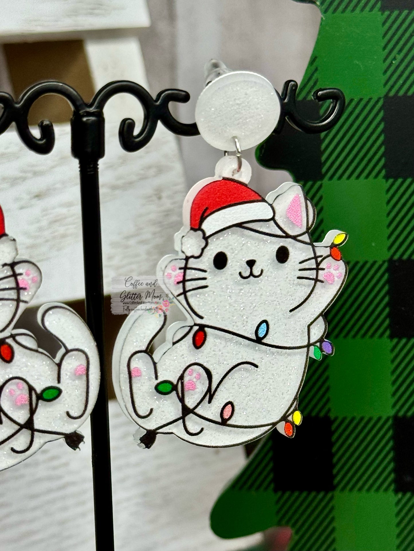 Christmas Kitten Earrings