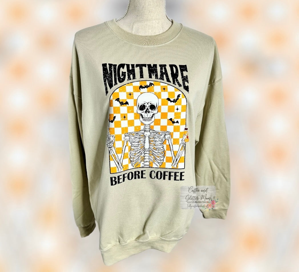 Nightmare Before Coffee Adult Large Sweatshirt