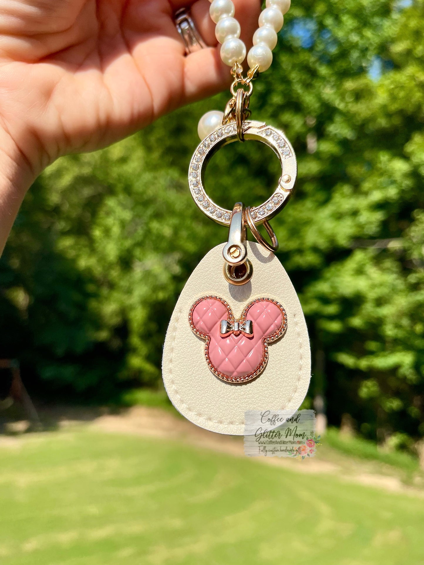 Pearl Pink Mouse Keychain