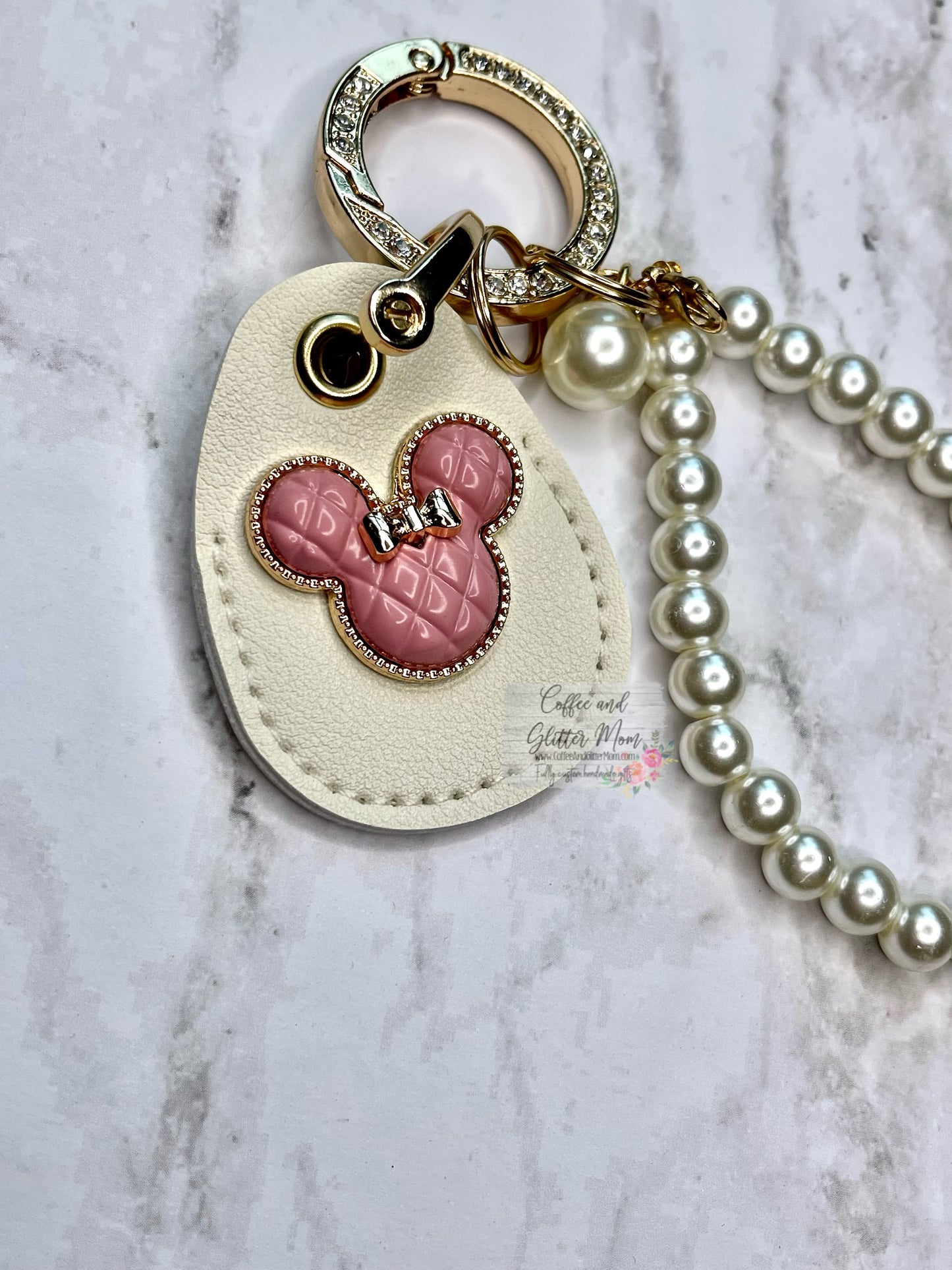 Pearl Pink Mouse Keychain