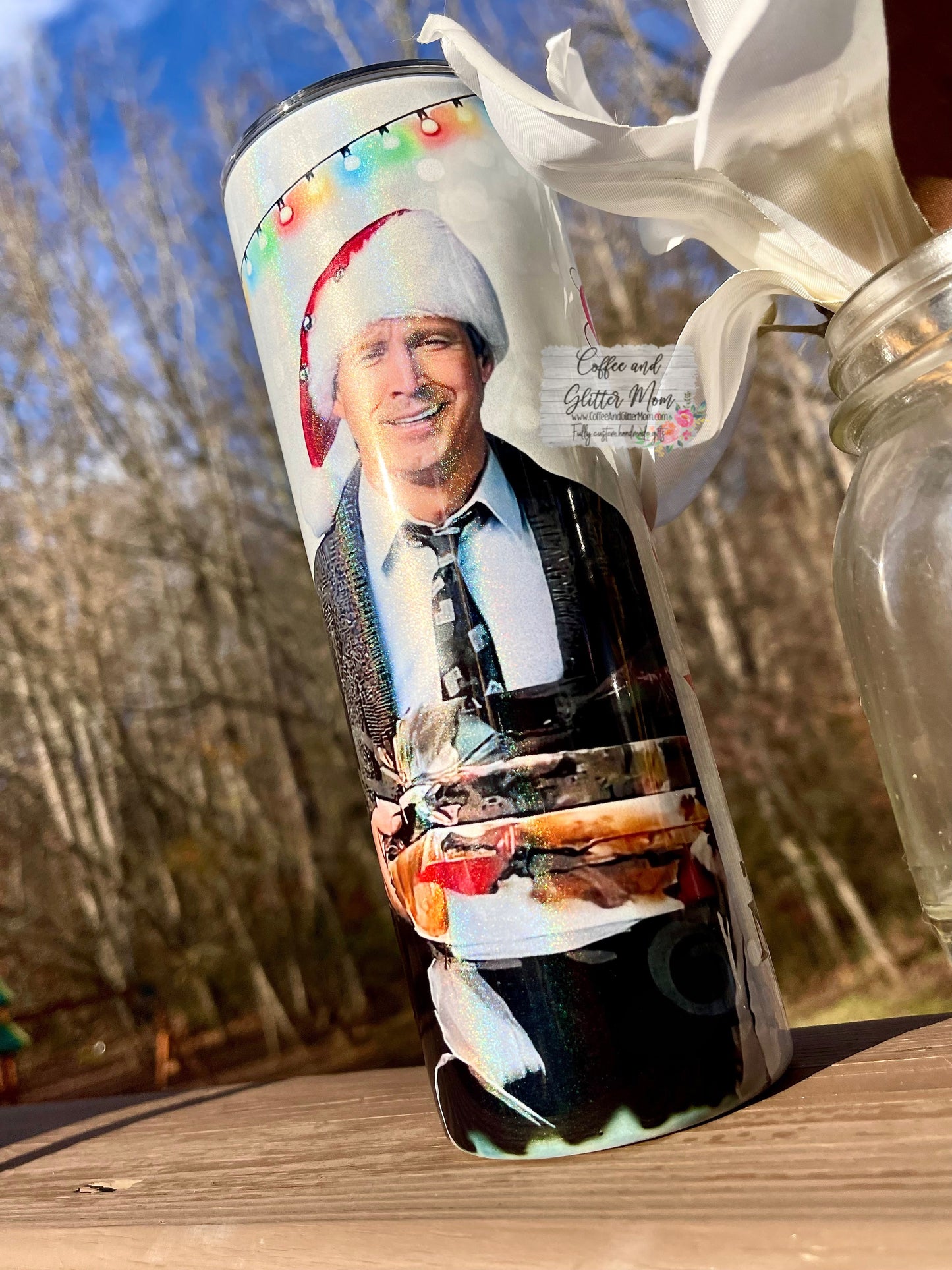 Griswold Clark Quote 20oz Holographic White Skinny Tumbler