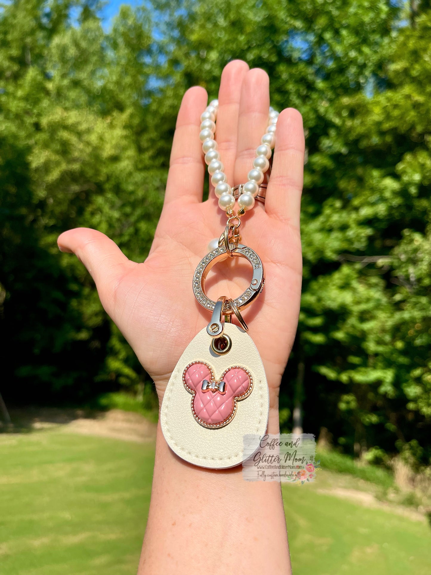 Pearl Pink Mouse Keychain