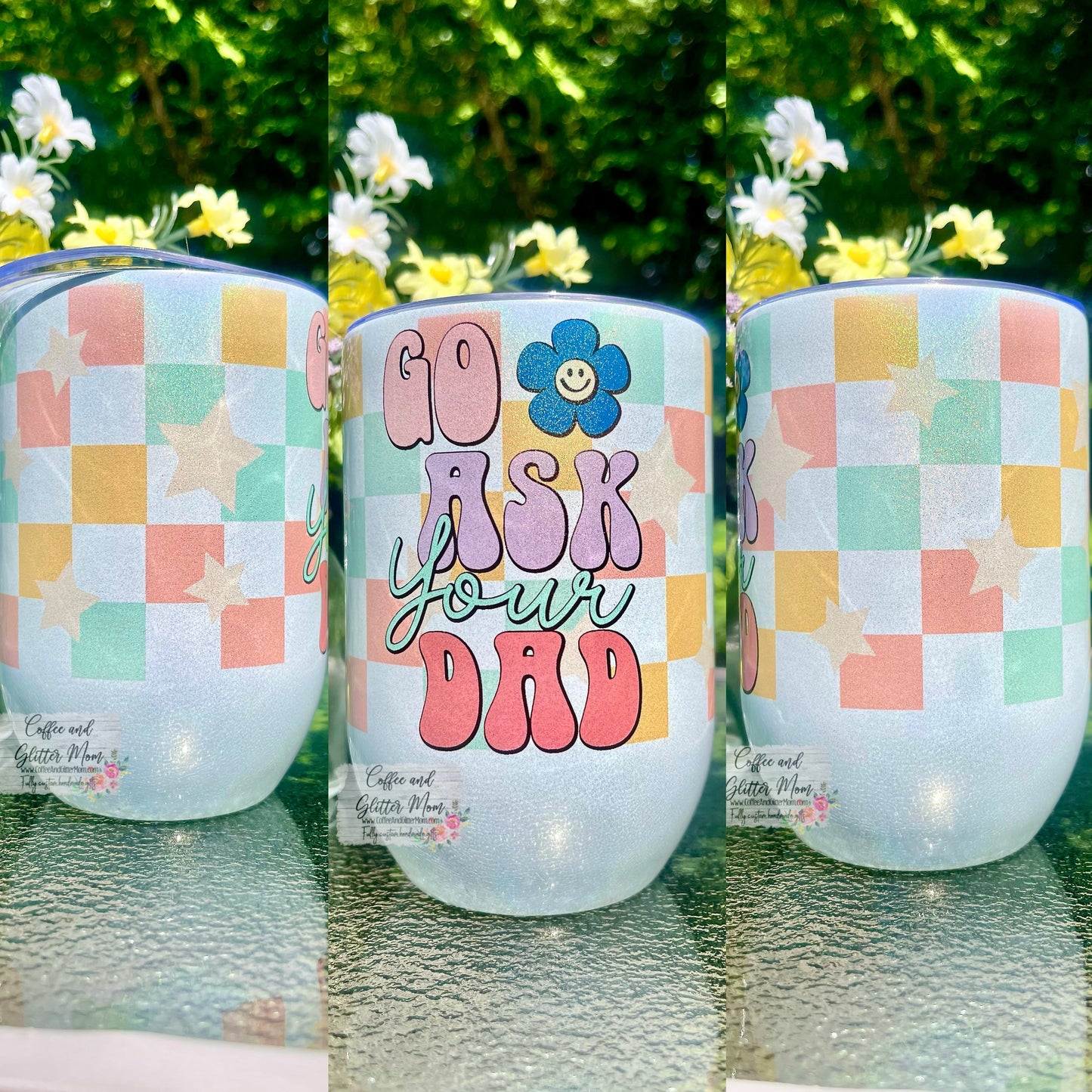 Custom Holographic Rainbow 12oz Wine Tumbler