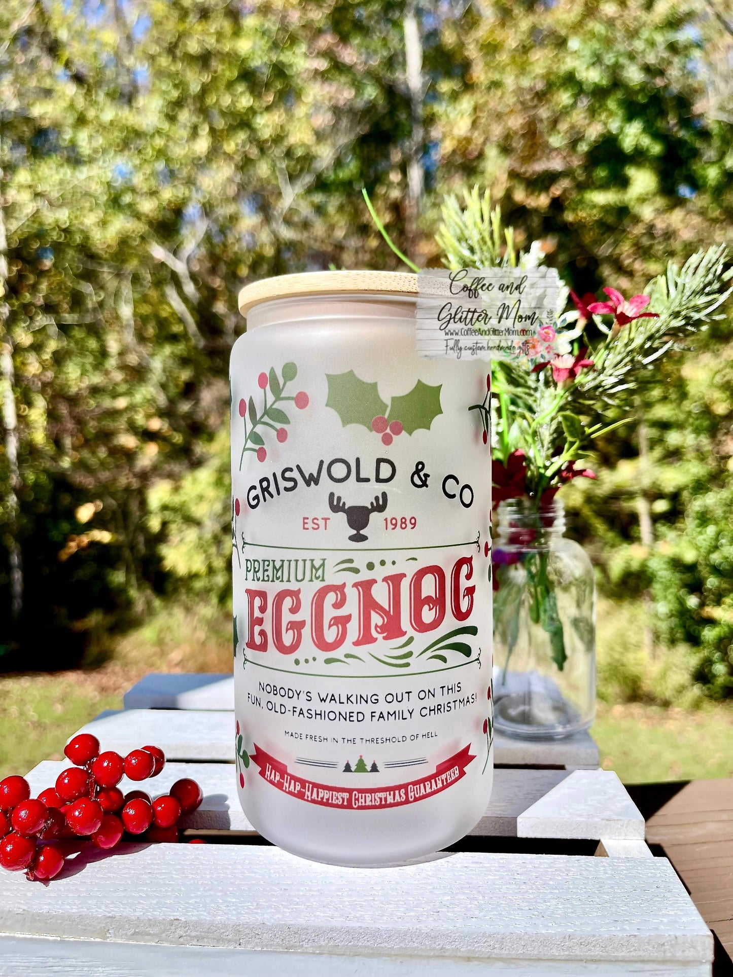 Griswold Christmas Collection 16oz Glass Cans