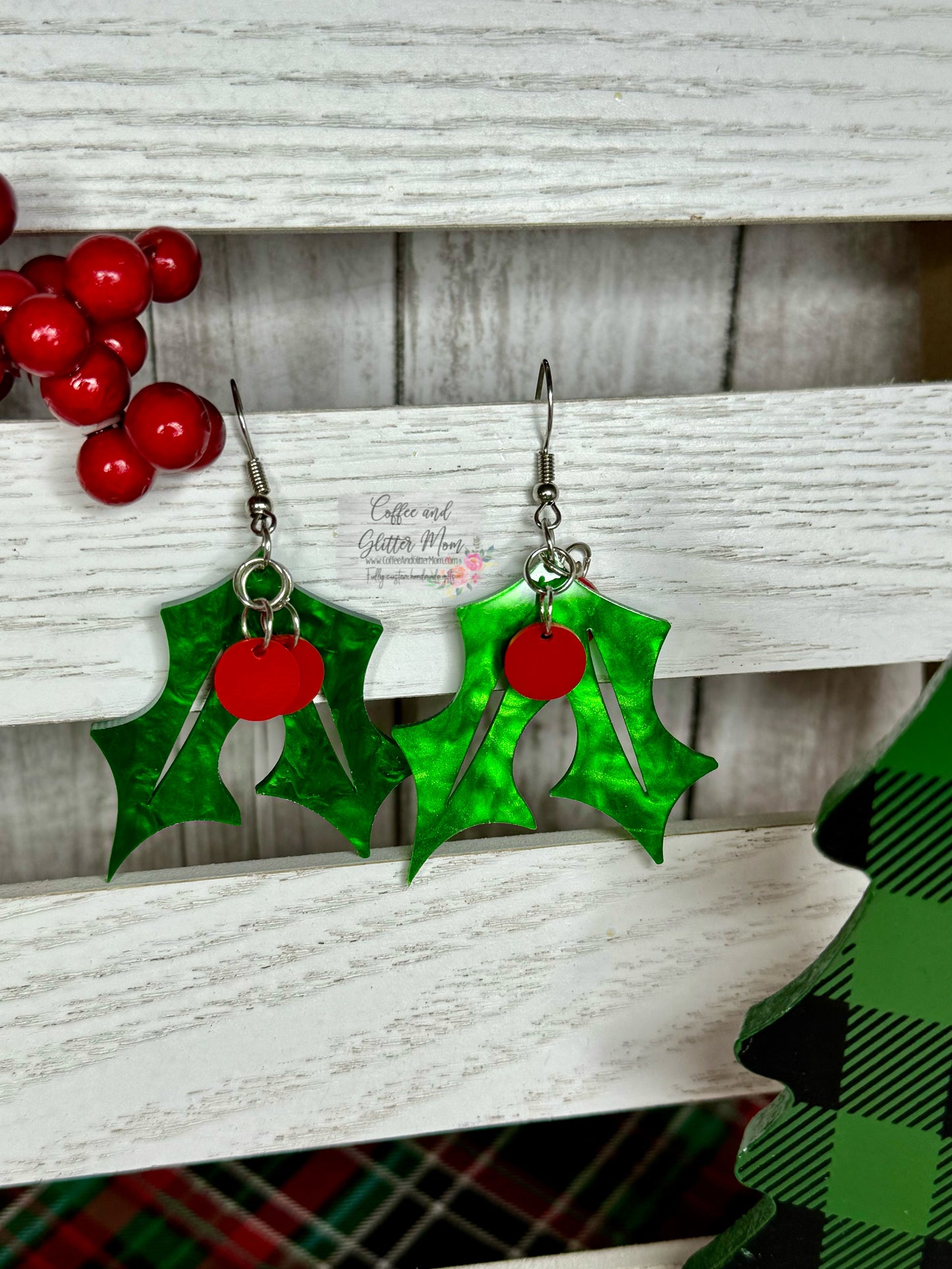 Christmas Holly Earrings