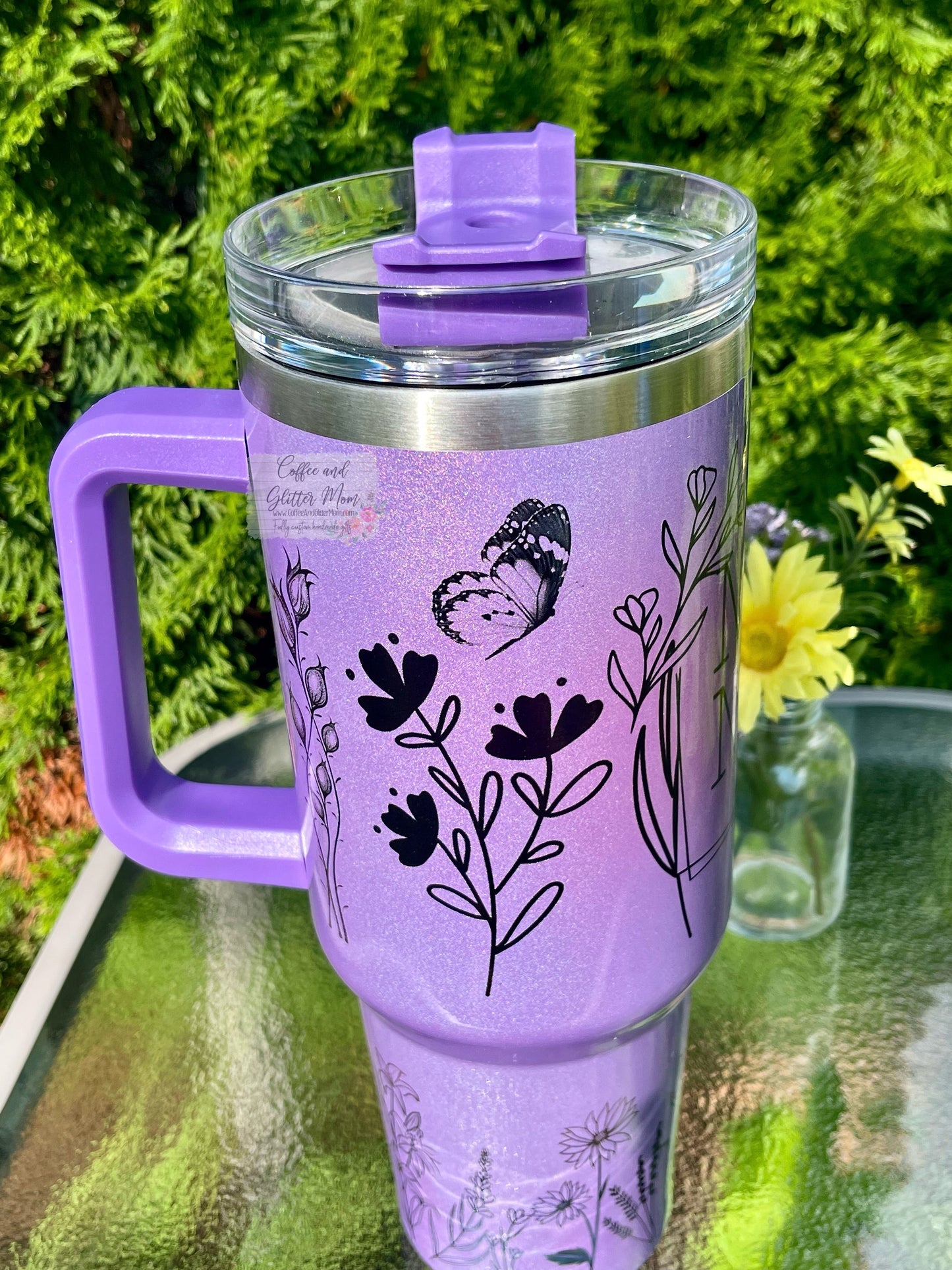 Mama Purple 40oz Stan Dupe Holographic Travel Tumbler
