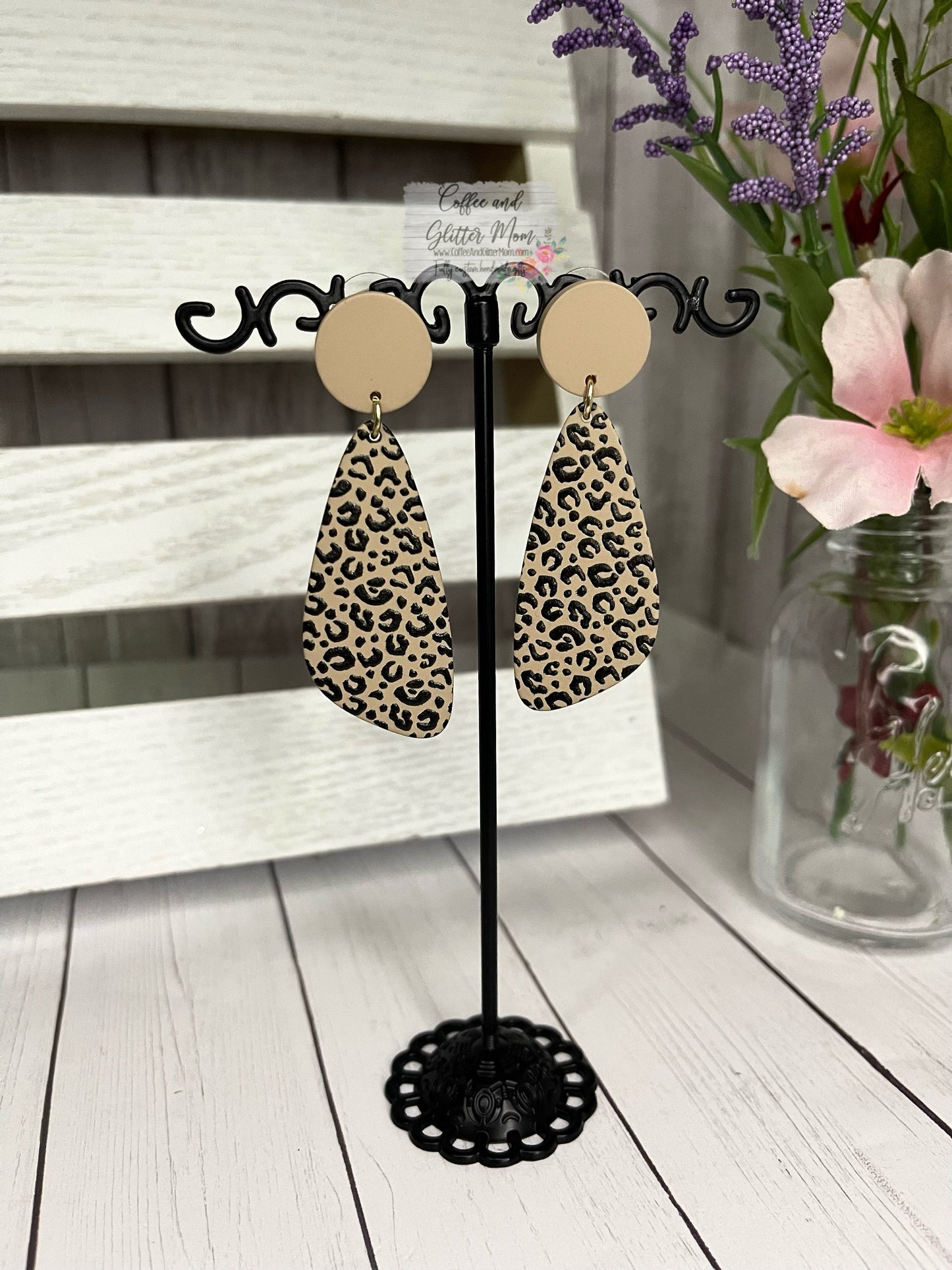 Cheetah Print Clay Earrings