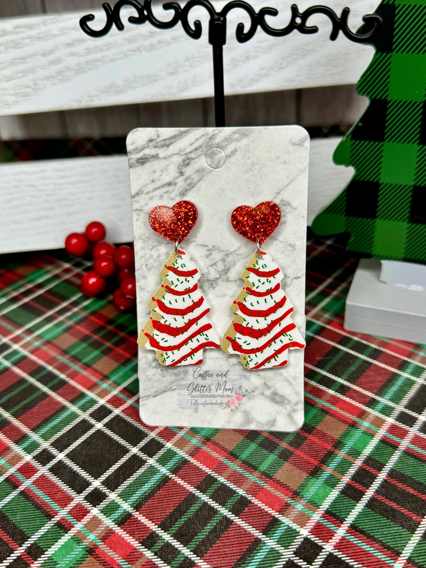 Christmas Tree Cake Earrings