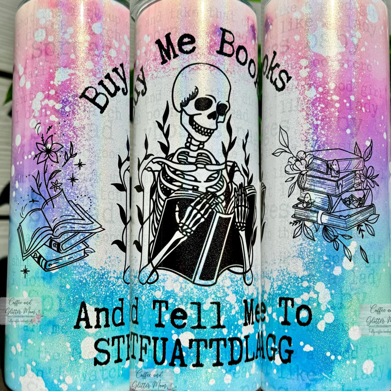 Buy Me Books 20oz Holographic Skinny Tumbler