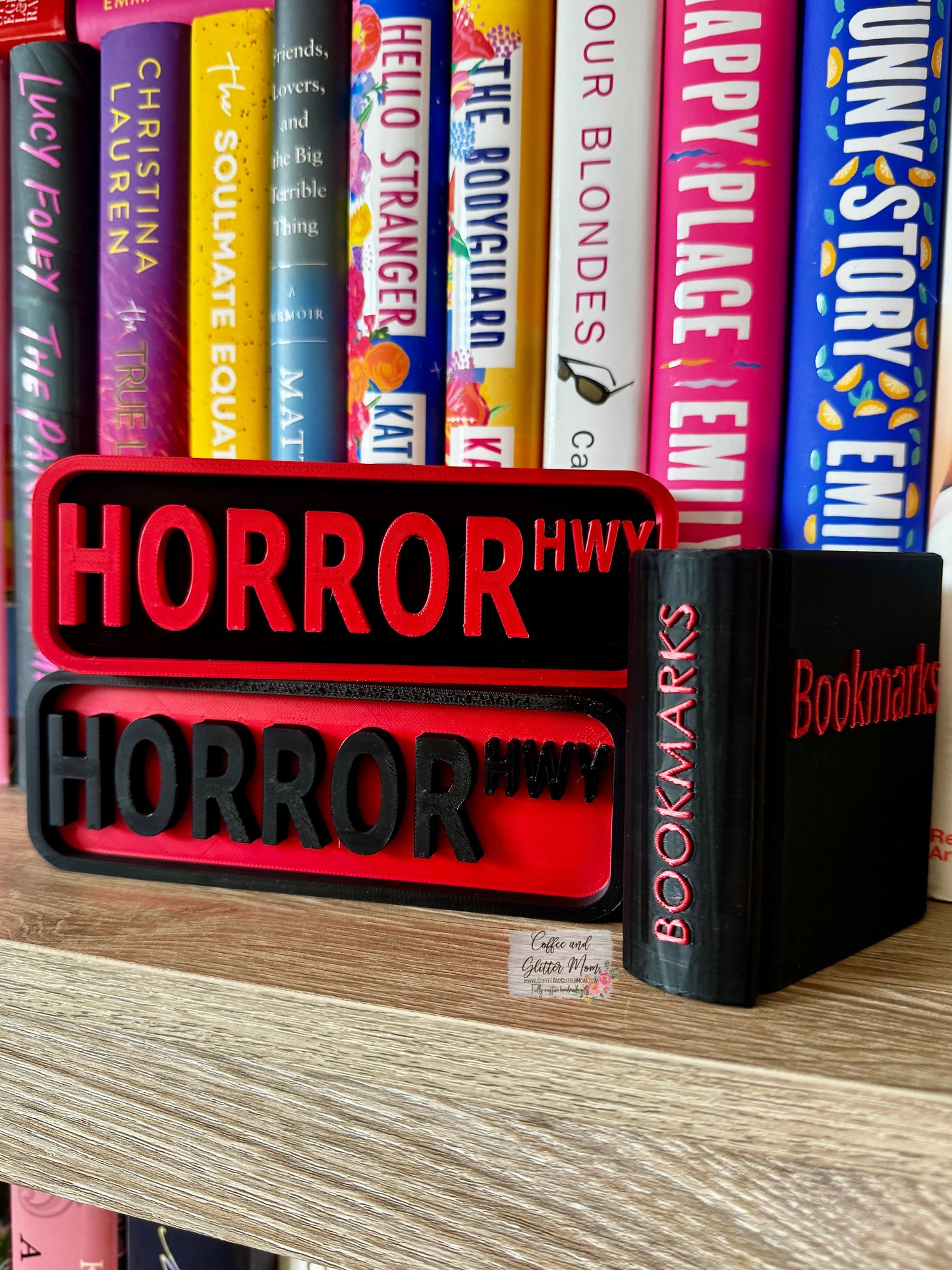 Black with Red Lettering Bookmark Holder