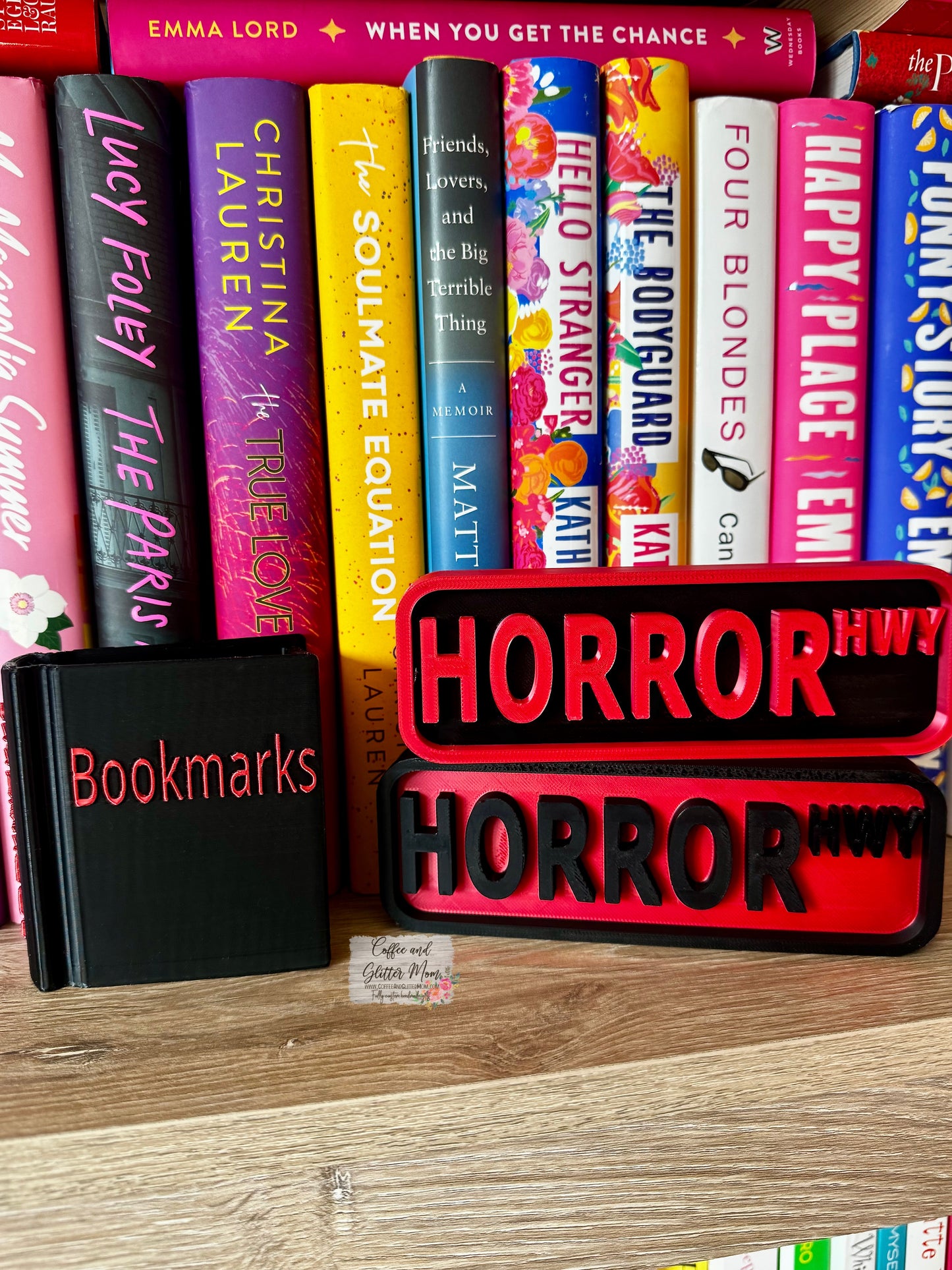 Black with Red Lettering Bookmark Holder