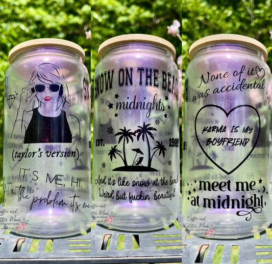 Snow On The Beach 16oz Iridescent Glass Can