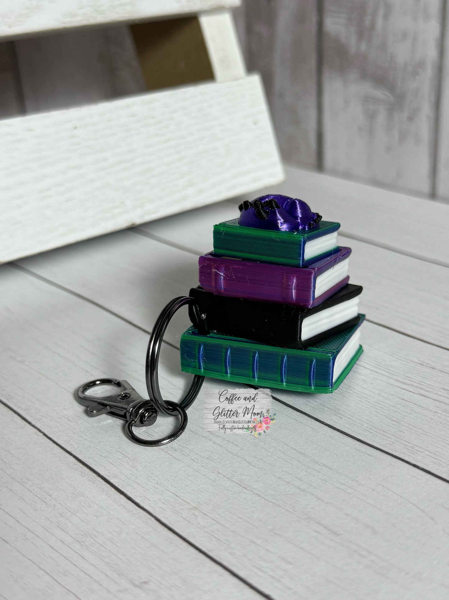 Book Stack Fidget Clicker Keychains