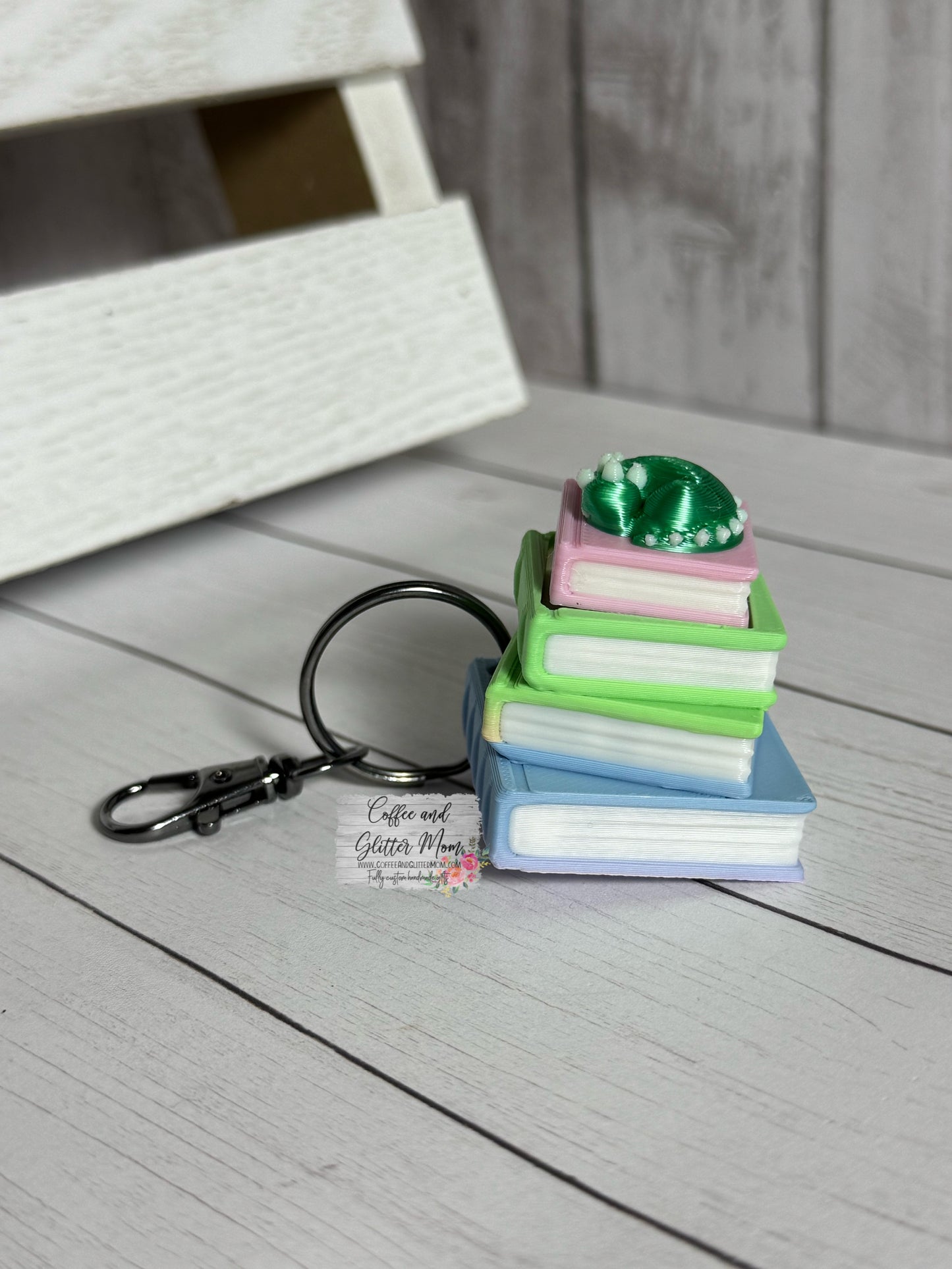 Book Stack Fidget Clicker Keychains