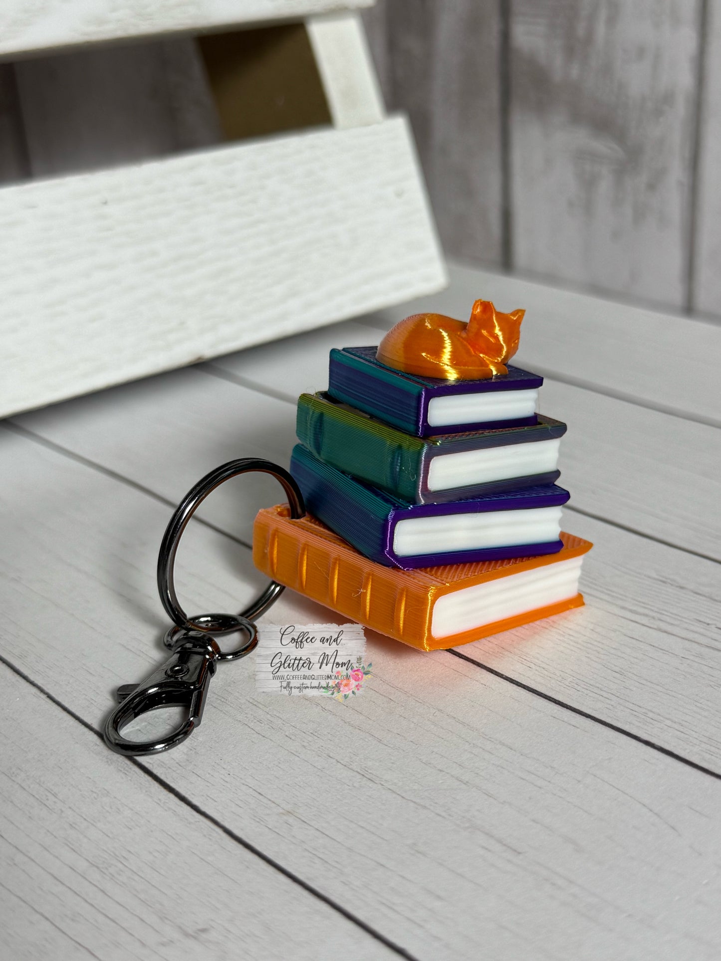Book Stack Fidget Clicker Keychains