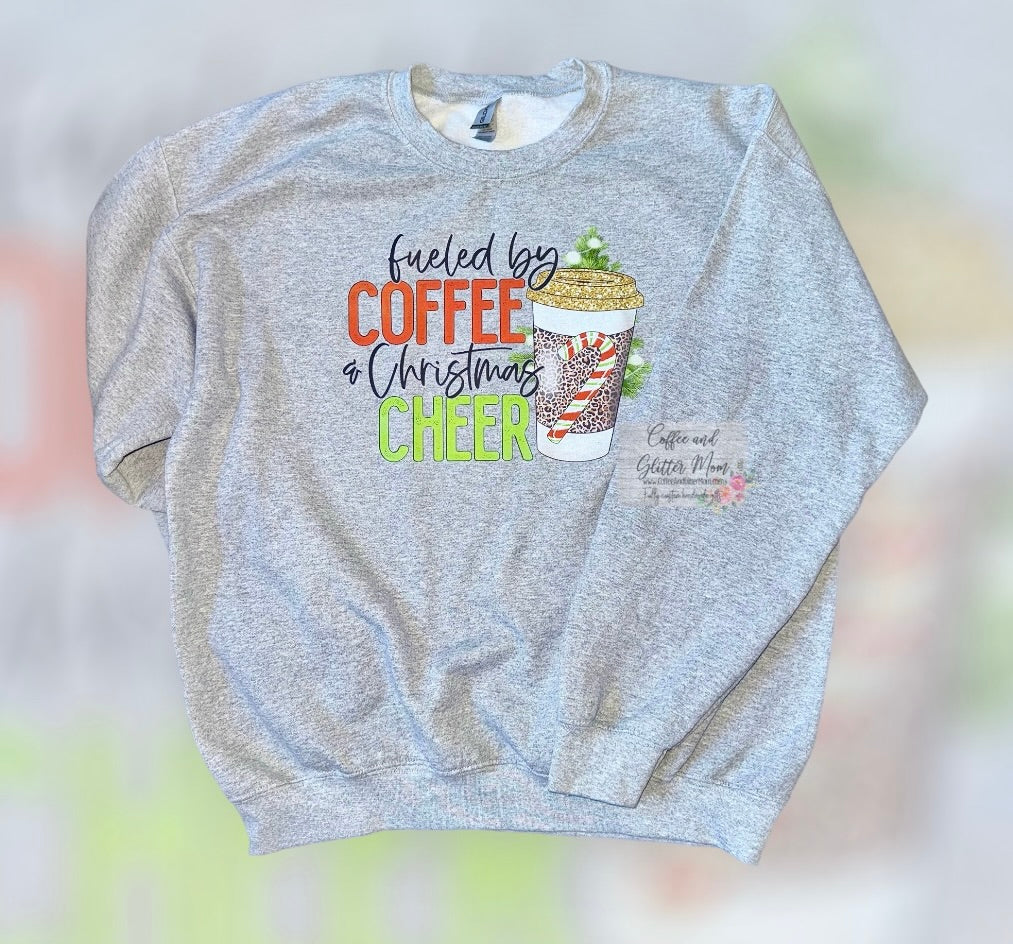 Fueled by Coffee & Christmas Cheer Large Adult Sweatshirt