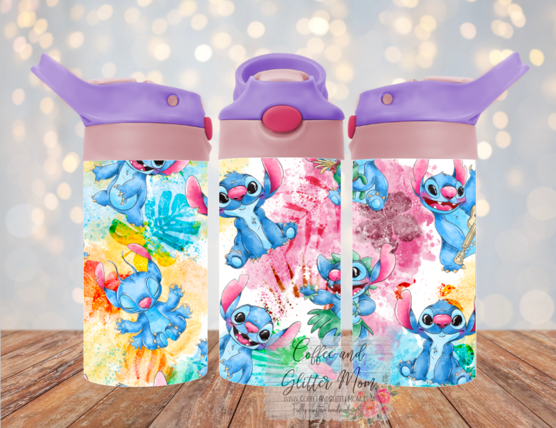 Custom 12oz Kids Pink Top Water Bottle Tumbler