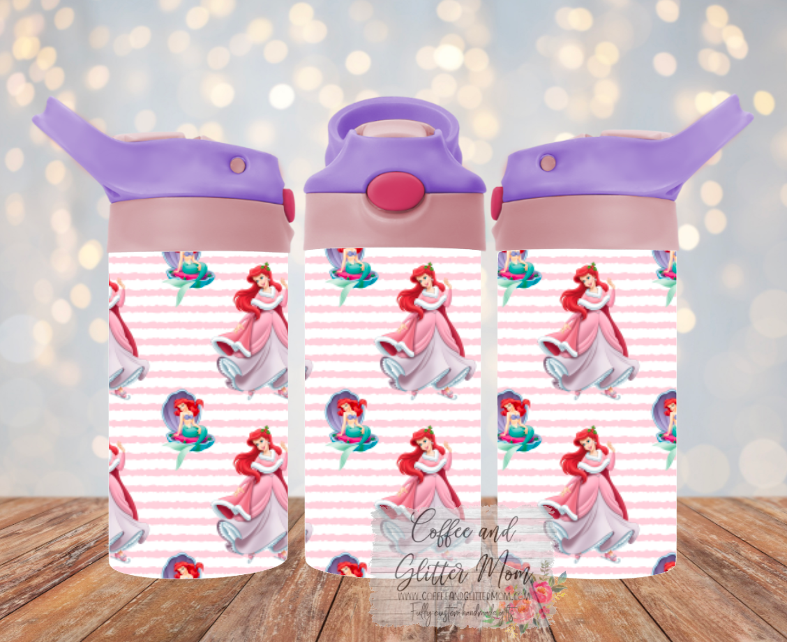 Custom 12oz Kids Pink Top Water Bottle Tumbler