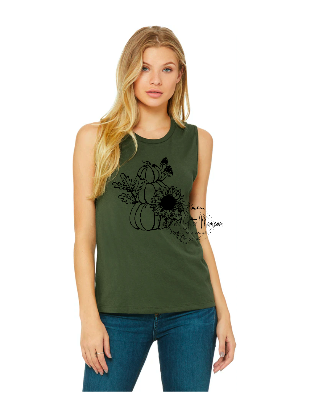 Fall Pumpkin Stack Bella + Canvas Tank