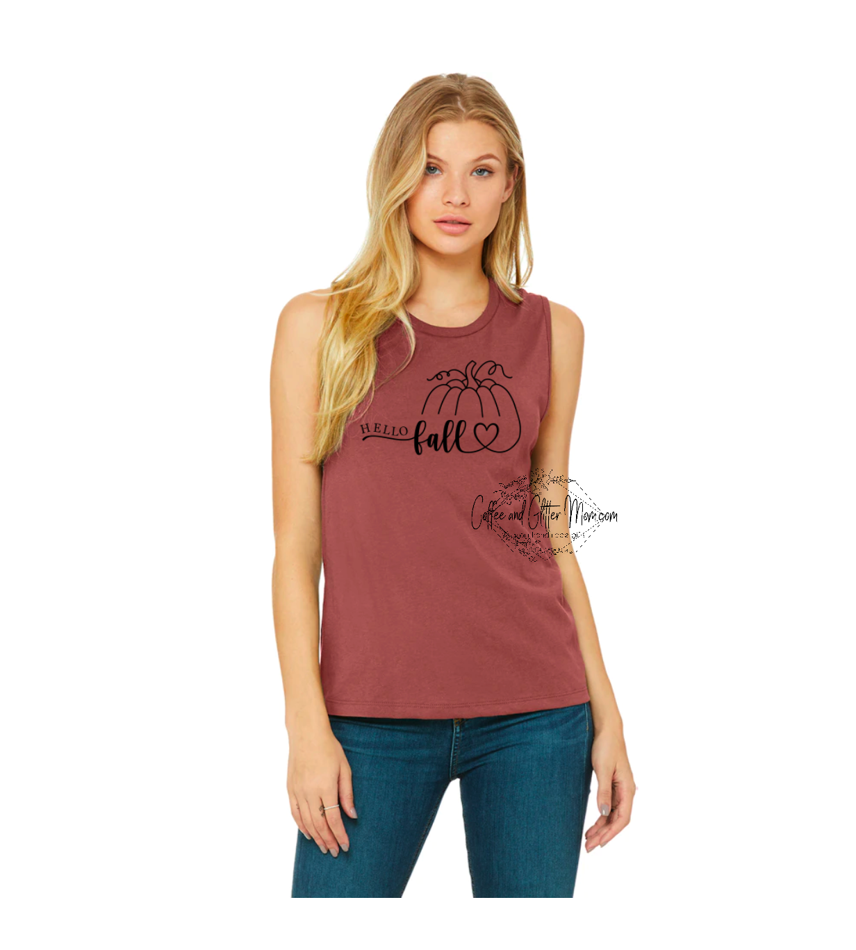 Hello Fall Pumpkin Bella + Canvas Tank