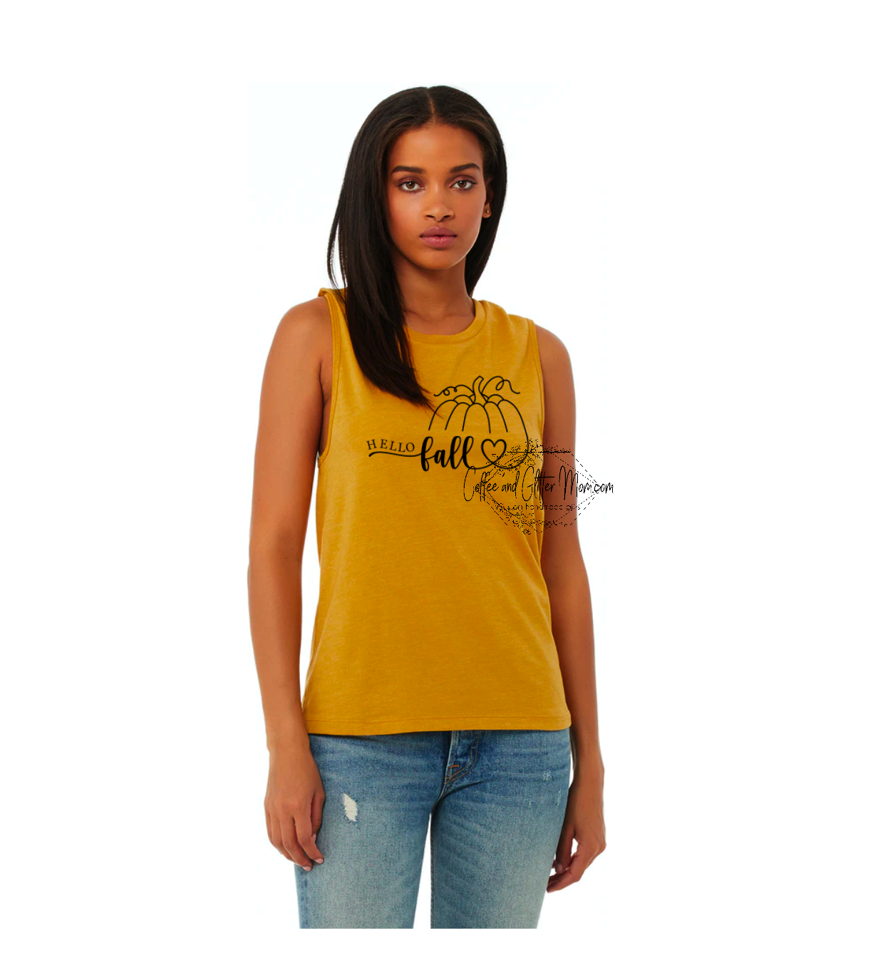 Hello Fall Pumpkin Bella + Canvas Tank
