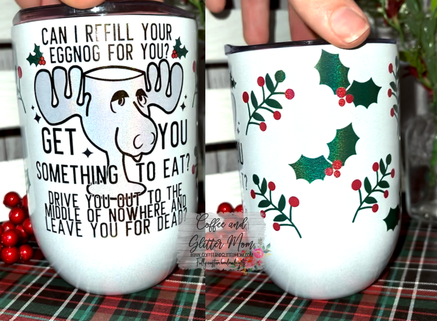 Christmas Vacation 12oz Holographic Sparkle Wine Tumbler