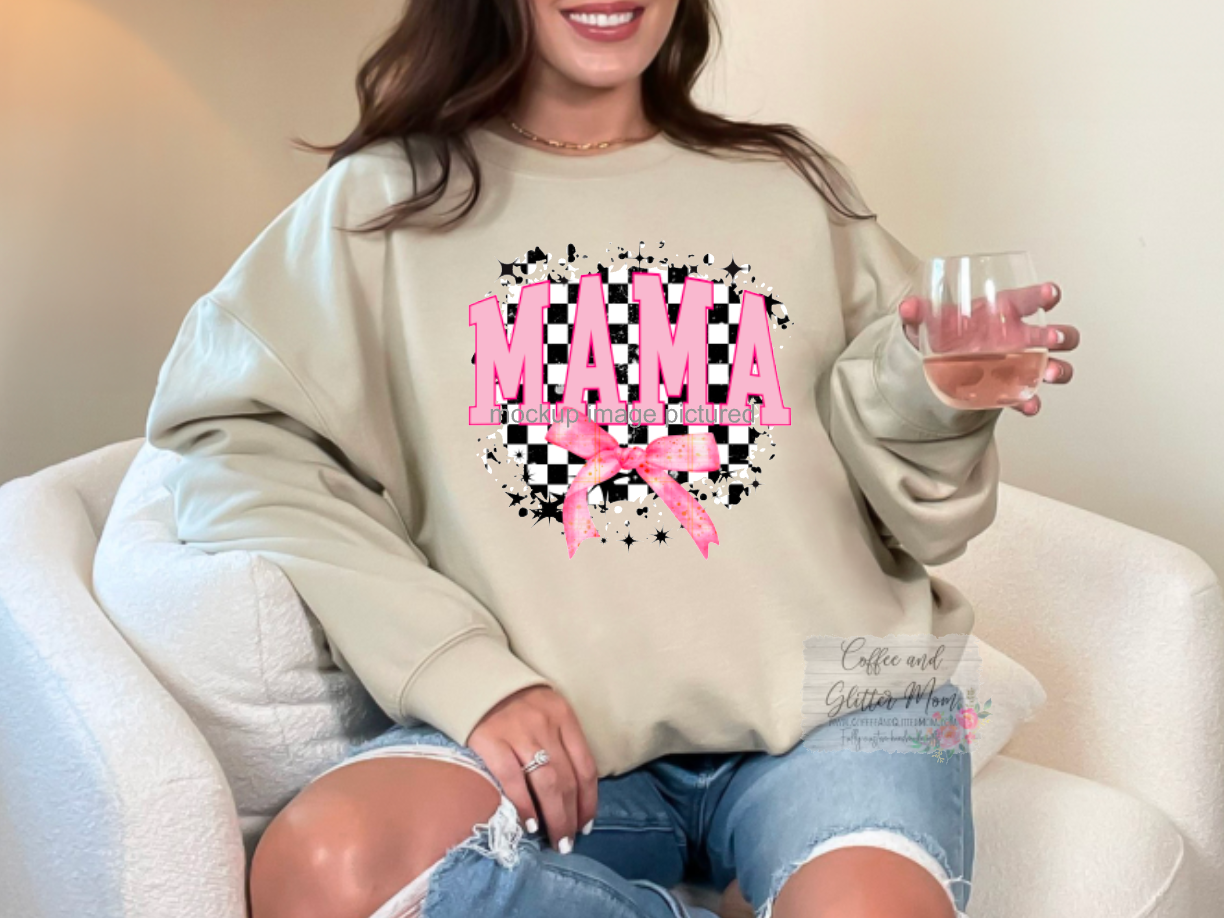 Checkered Pink Mama Unisex Tee or Sweatshirt