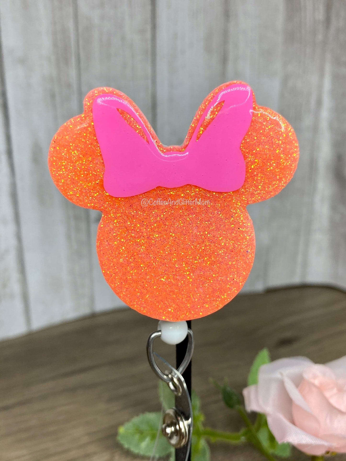 Coral Girl Mouse Badge Reel