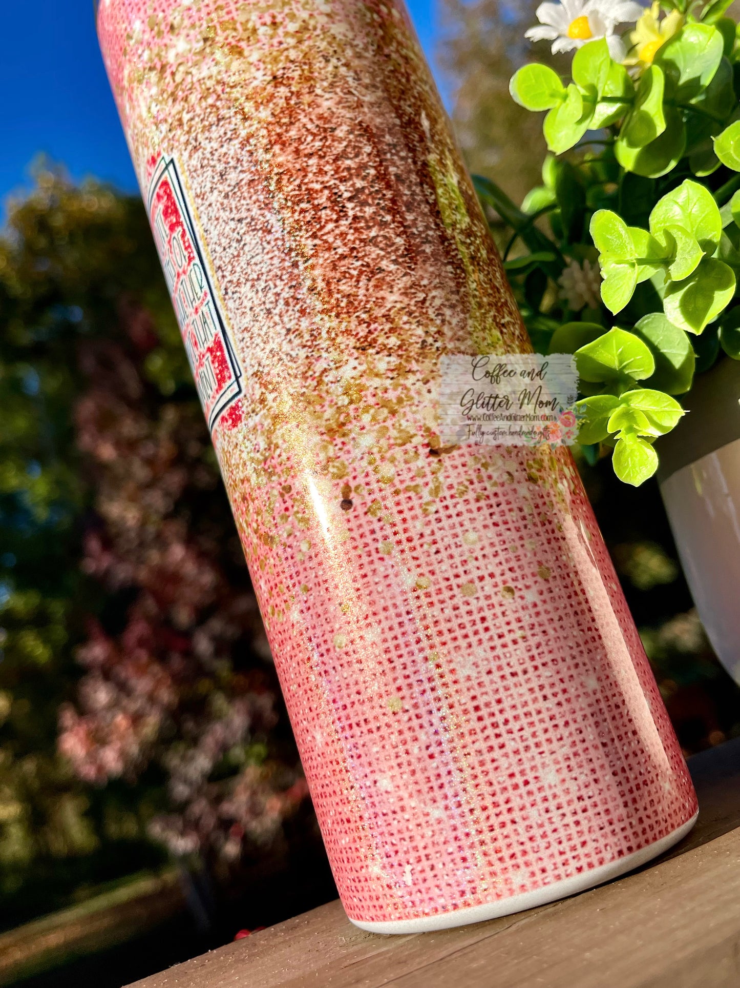 Wondering Weather Or Not... 20oz Holographic Pink/White Skinny Tumbler