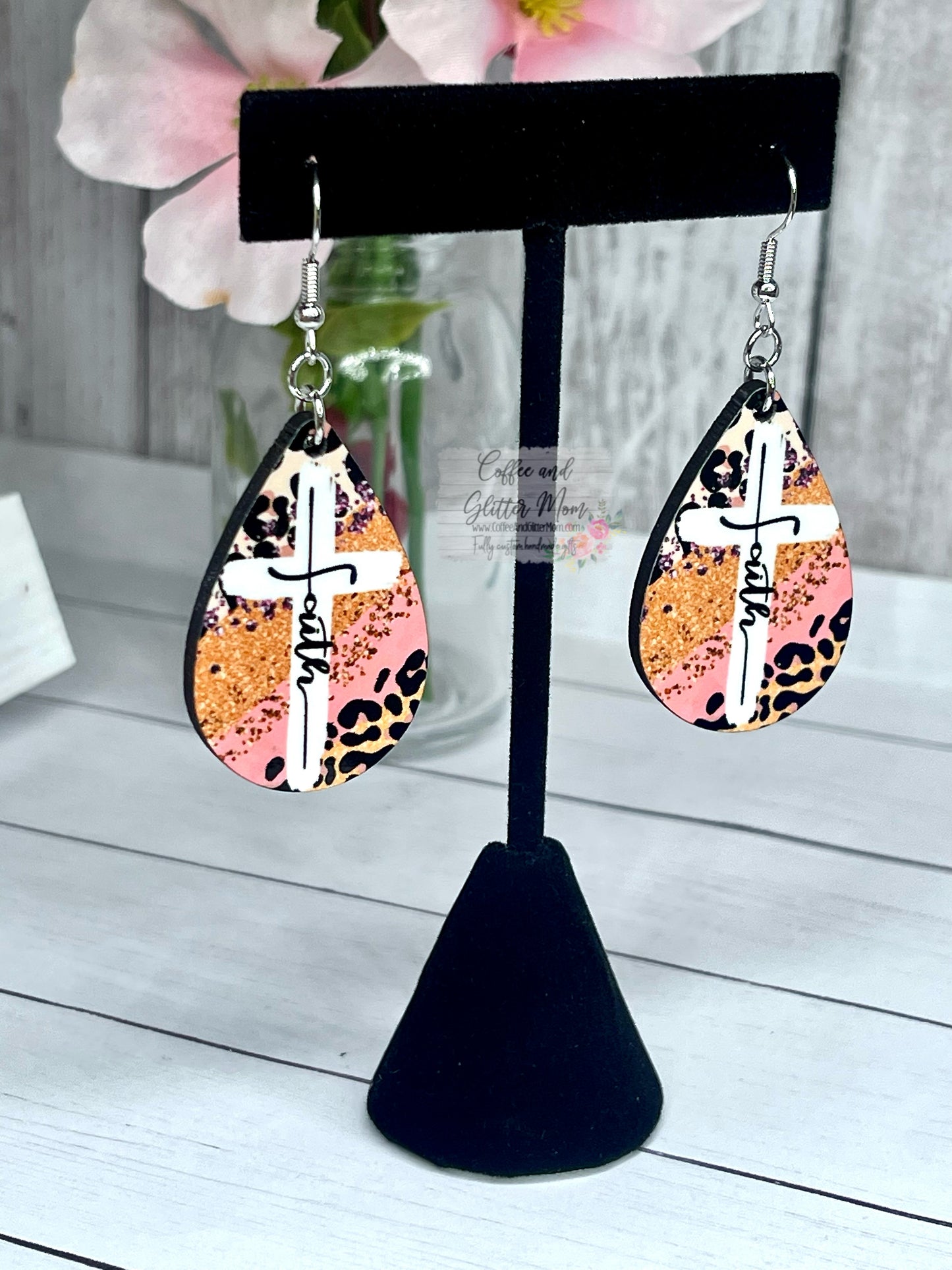 Faith Animal Print Teardrop Earrings