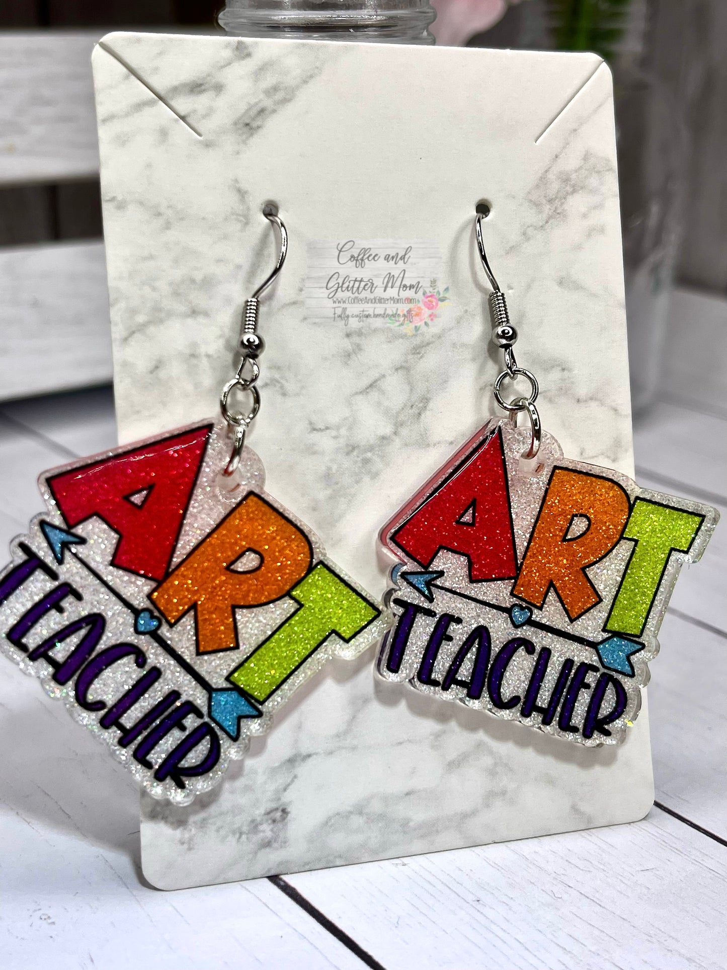 Art Teacher Glitter Earrings