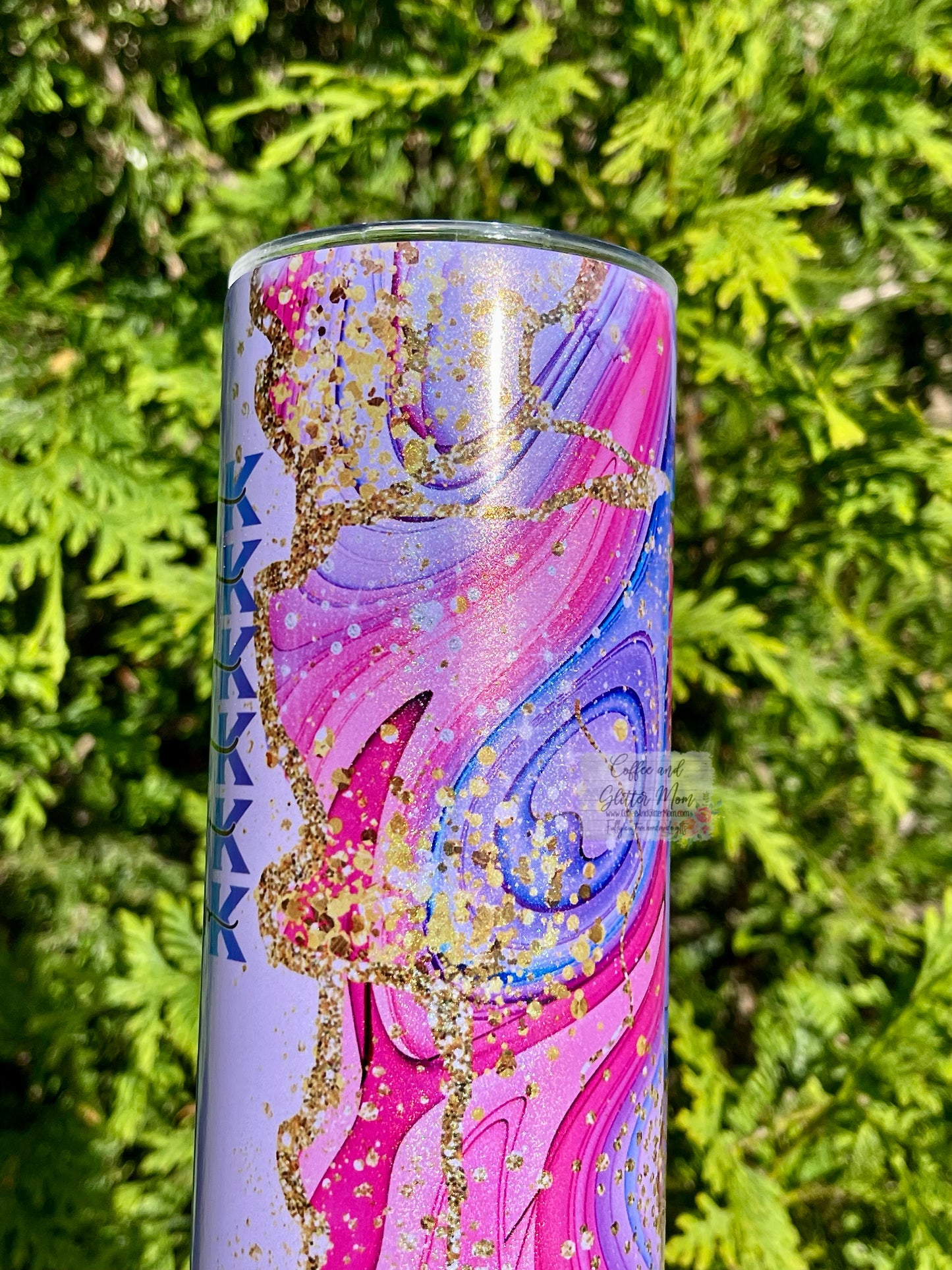 Fuck Everything Pink and Purple Marble 20oz Rainbow Skinny Tumbler