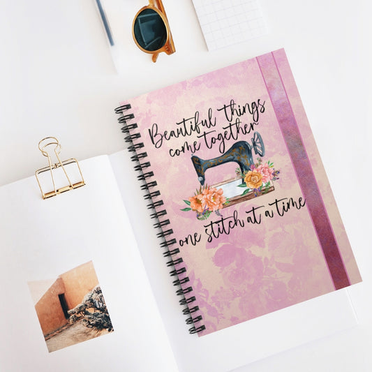 One Stitch At A Time Spiral Notebook - Ruled Line