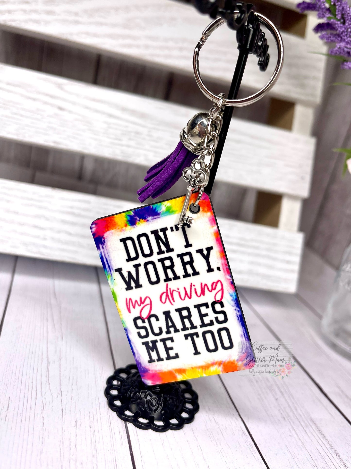 My Driving Scares Me Too Keychain