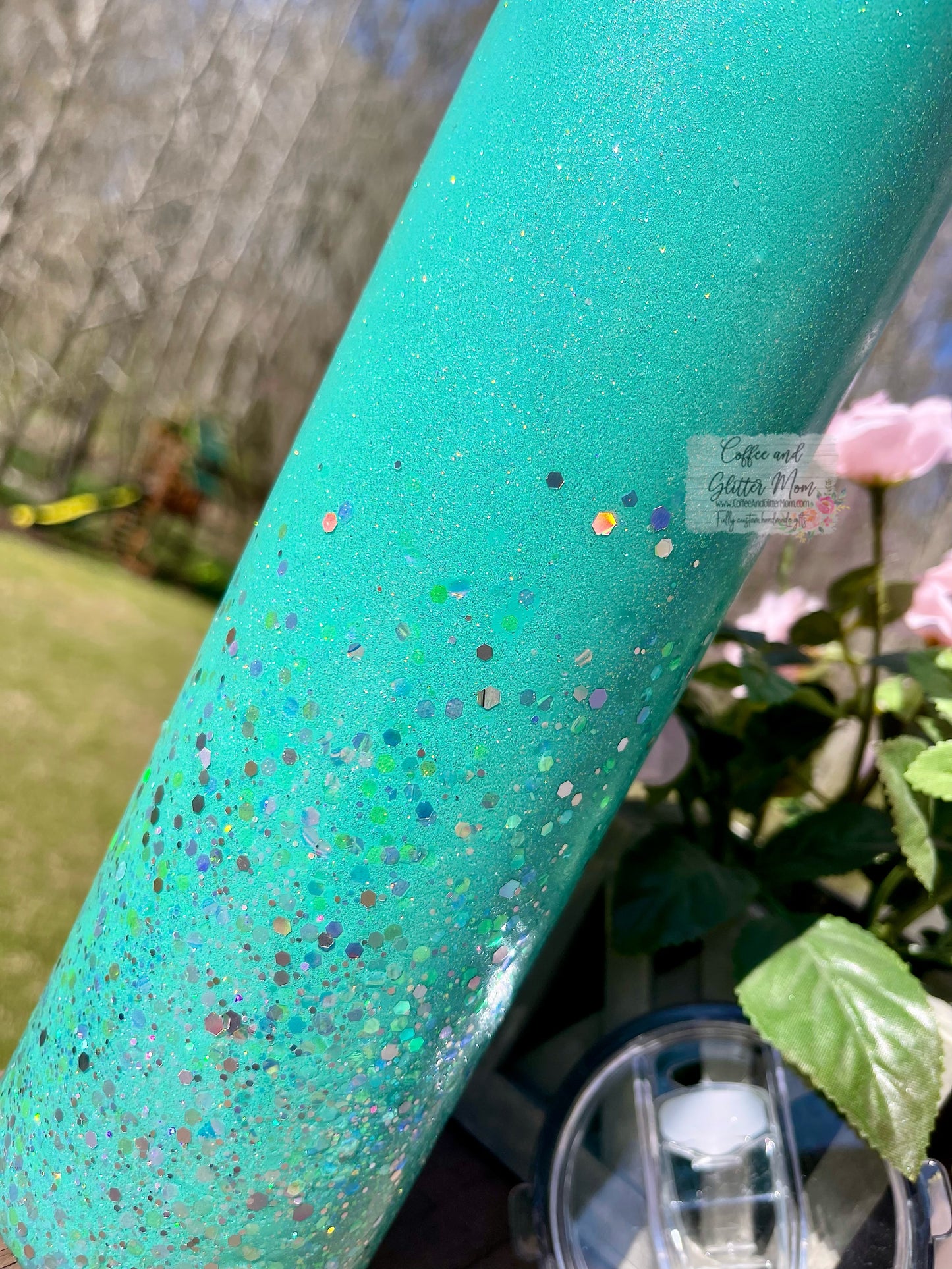 Teal Rainbow 30oz Duo-Lid Skinny Tumbler With Straw